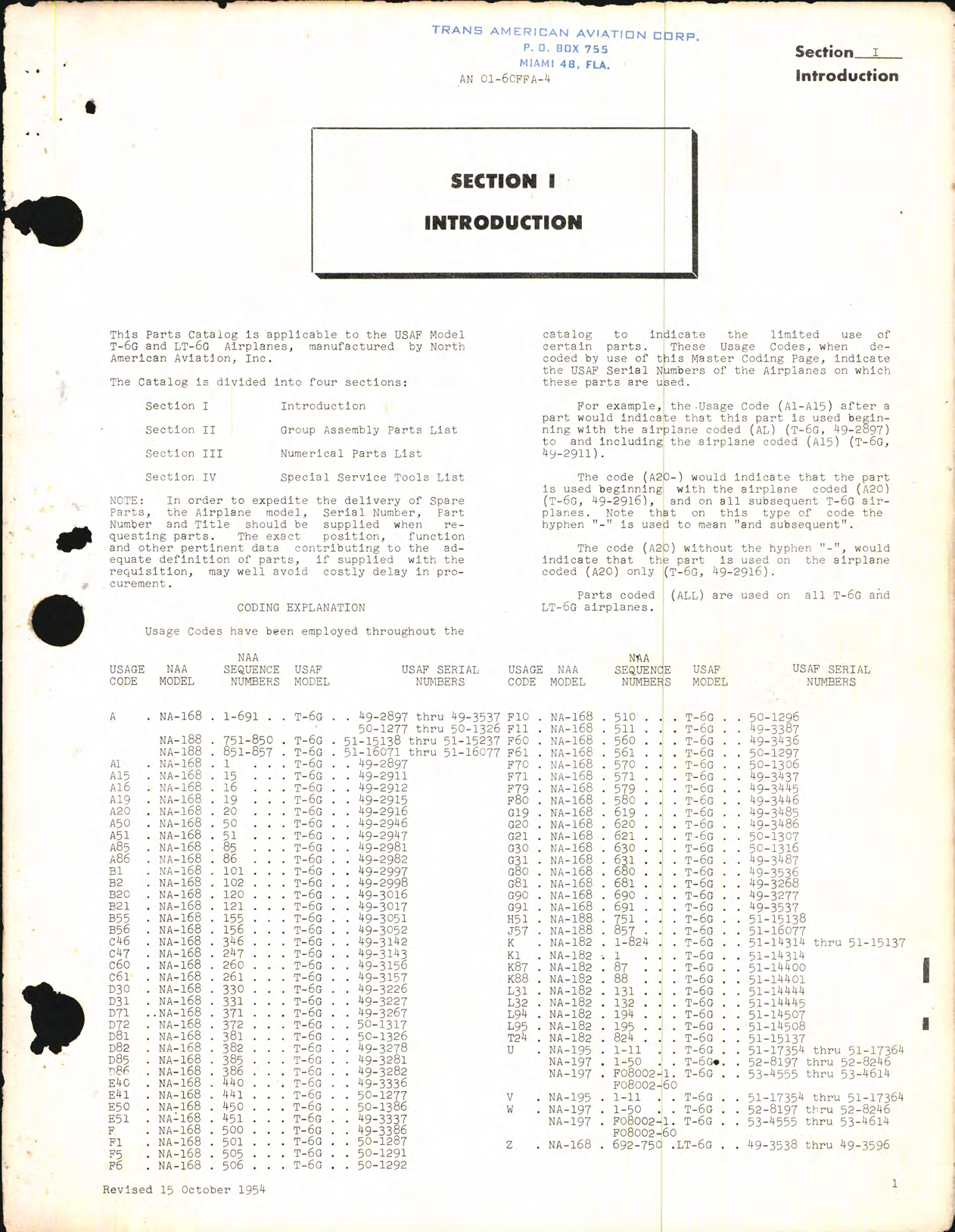 Sample page 5 from AirCorps Library document: Parts Catalog for T-6G and LT-6G
