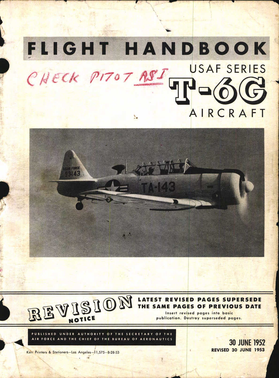 Sample page 1 from AirCorps Library document: Flight Handbook for T-6G