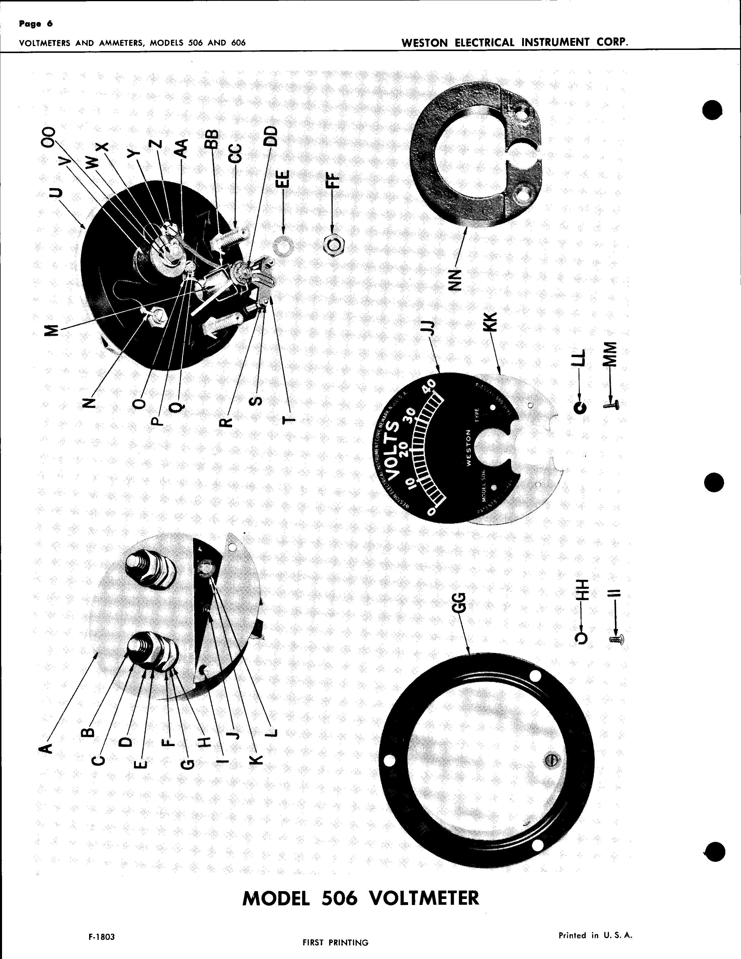 Sample page 6 from AirCorps Library document: Service Instructions for Models 506 & 606 Voltmeters and Ammeters