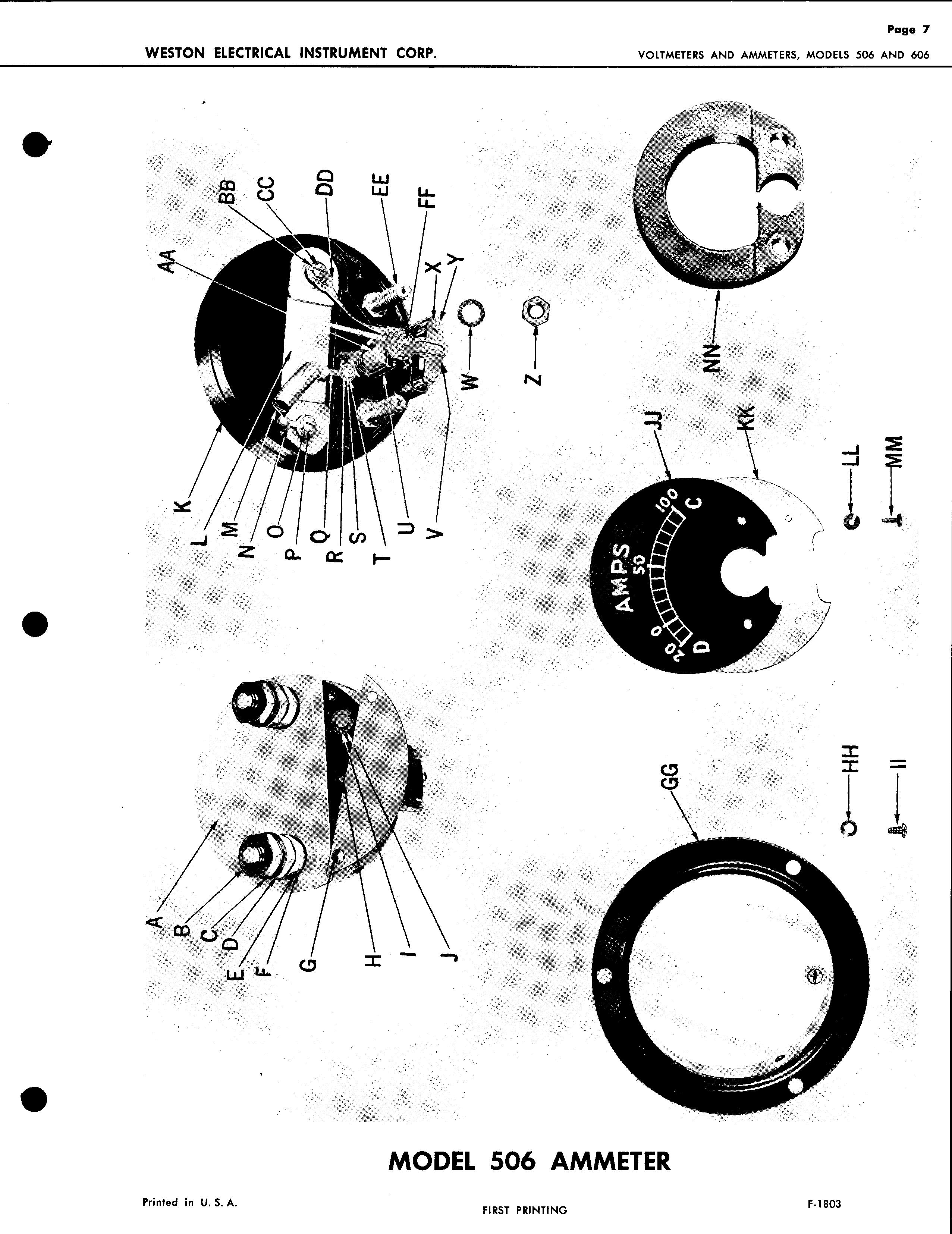 Sample page 7 from AirCorps Library document: Service Instructions for Models 506 & 606 Voltmeters and Ammeters