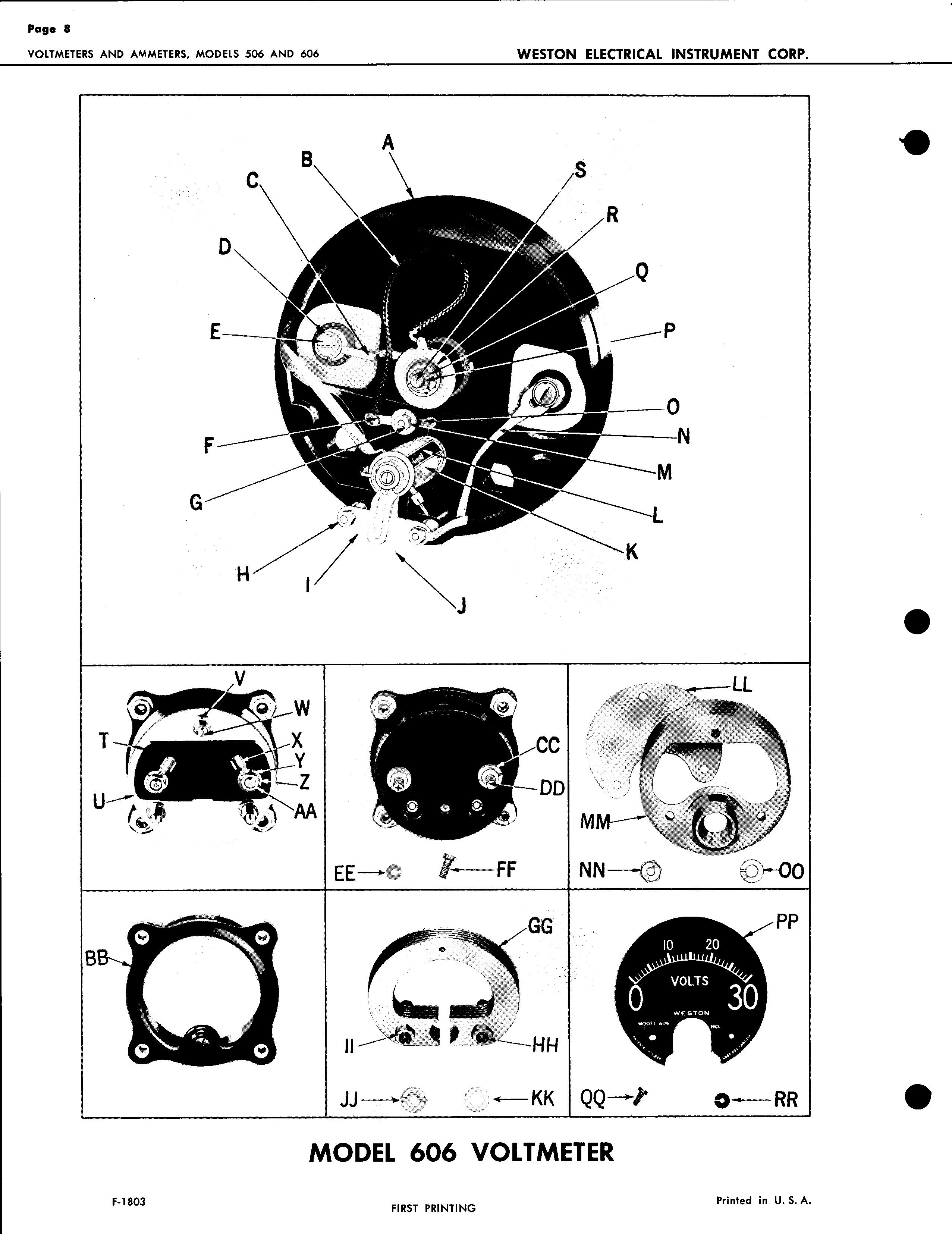 Sample page 8 from AirCorps Library document: Service Instructions for Models 506 & 606 Voltmeters and Ammeters