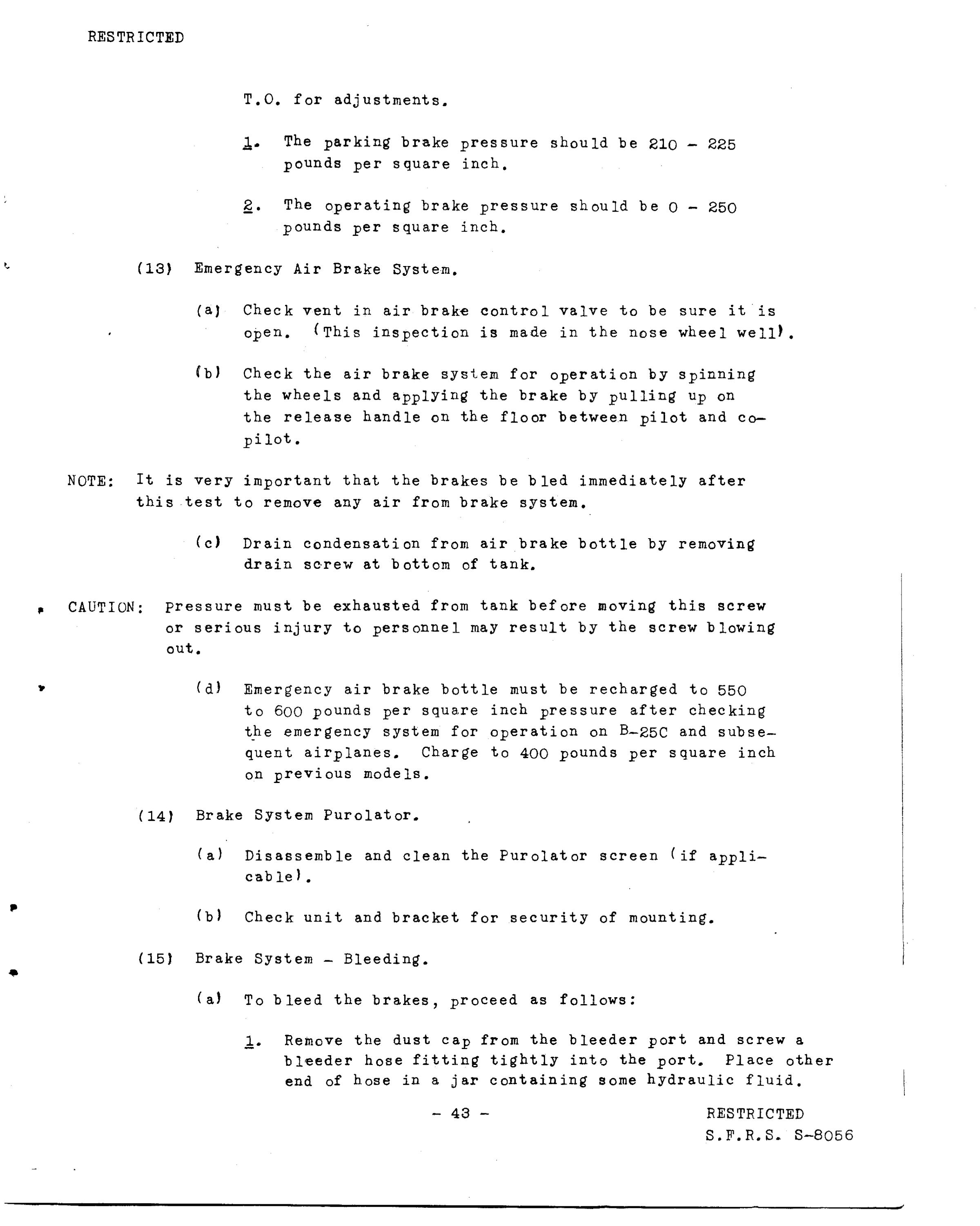 Sample page 44 from AirCorps Library document: 50 HR Inspection & Maintenance B-25 - SFRS S-8056