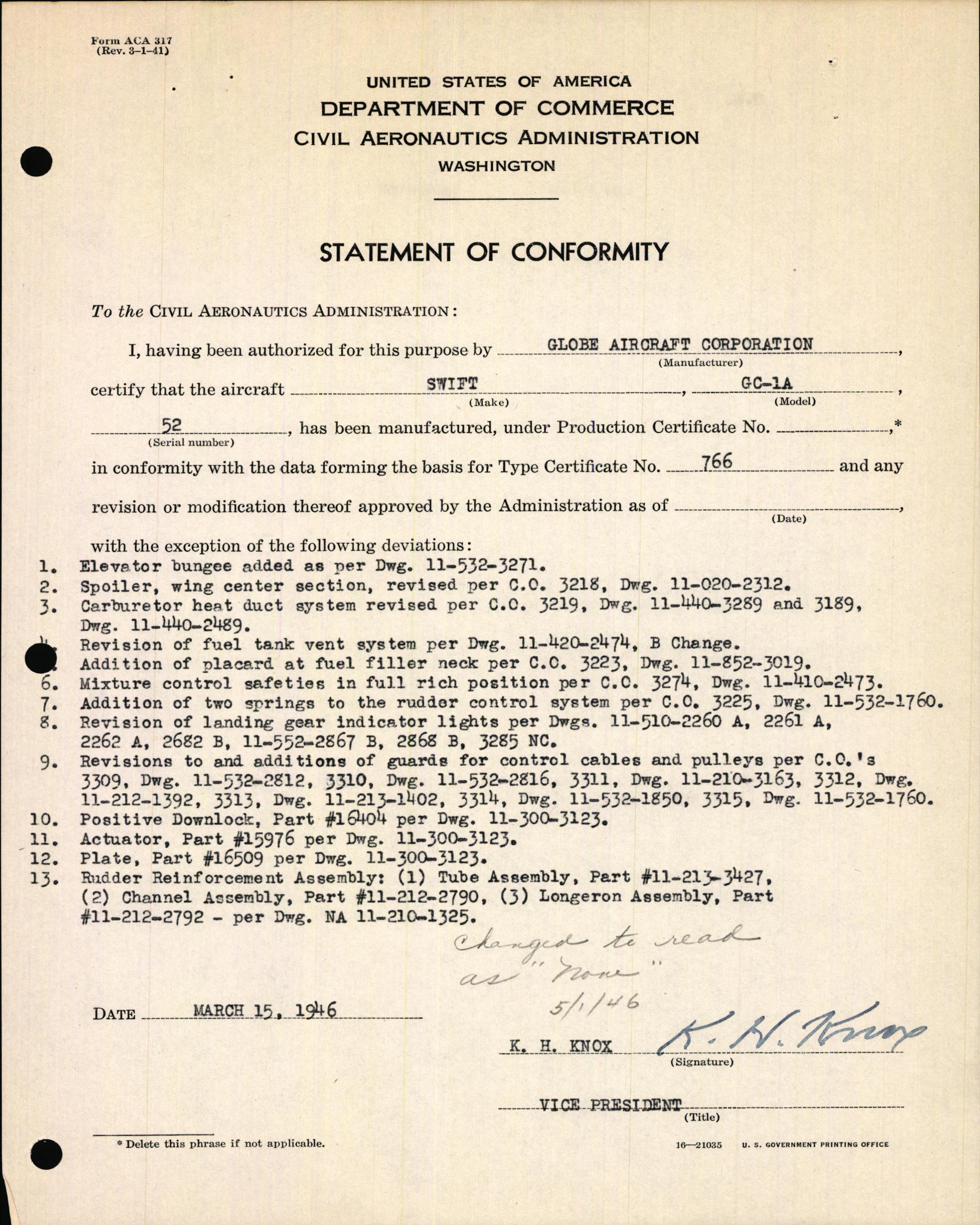 Sample page 7 from AirCorps Library document: Technical Information for Serial Number 52