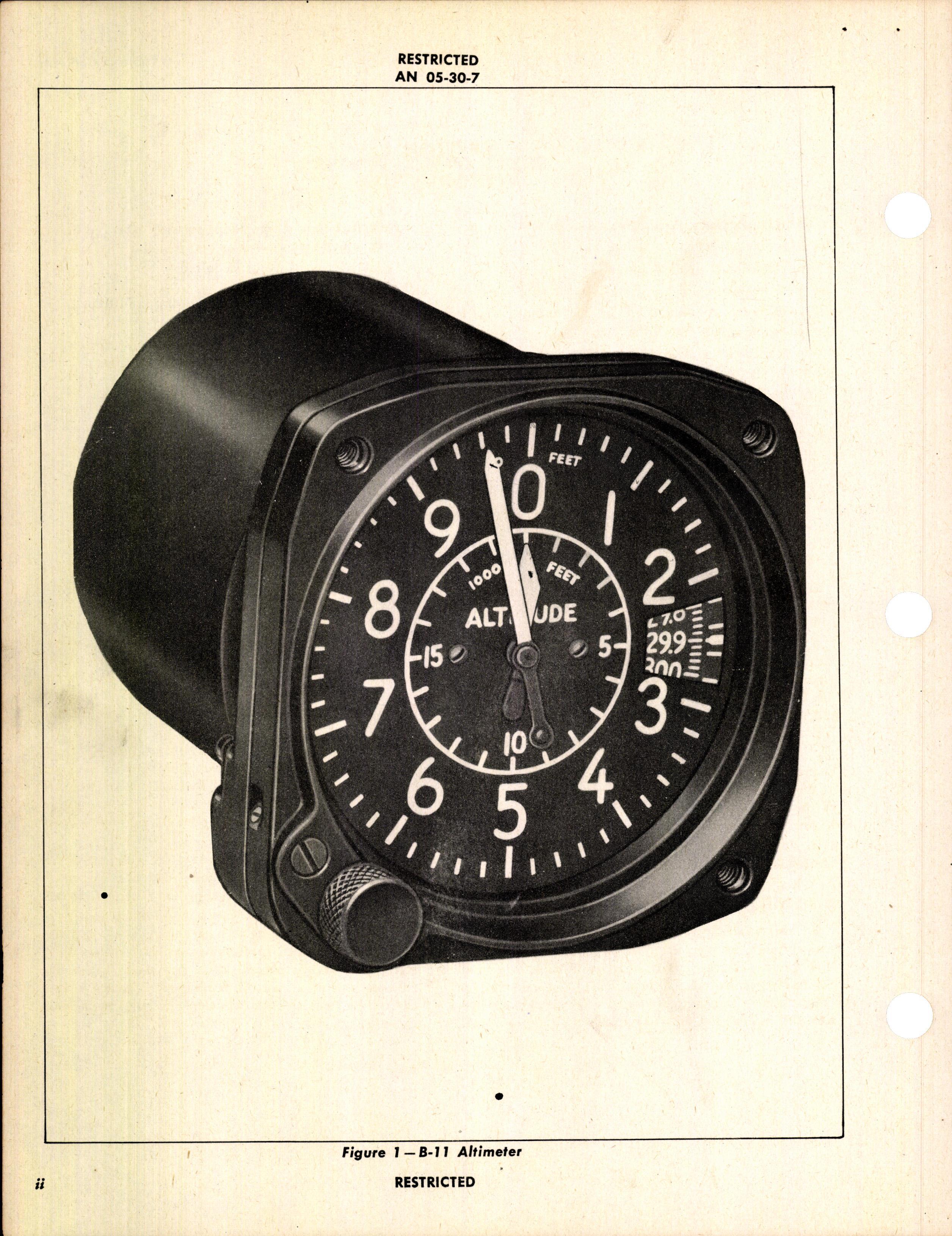 Sample page 4 from AirCorps Library document: Handbook of Instructions with Parts Catalog for Bulova Type B-11 Altimeter