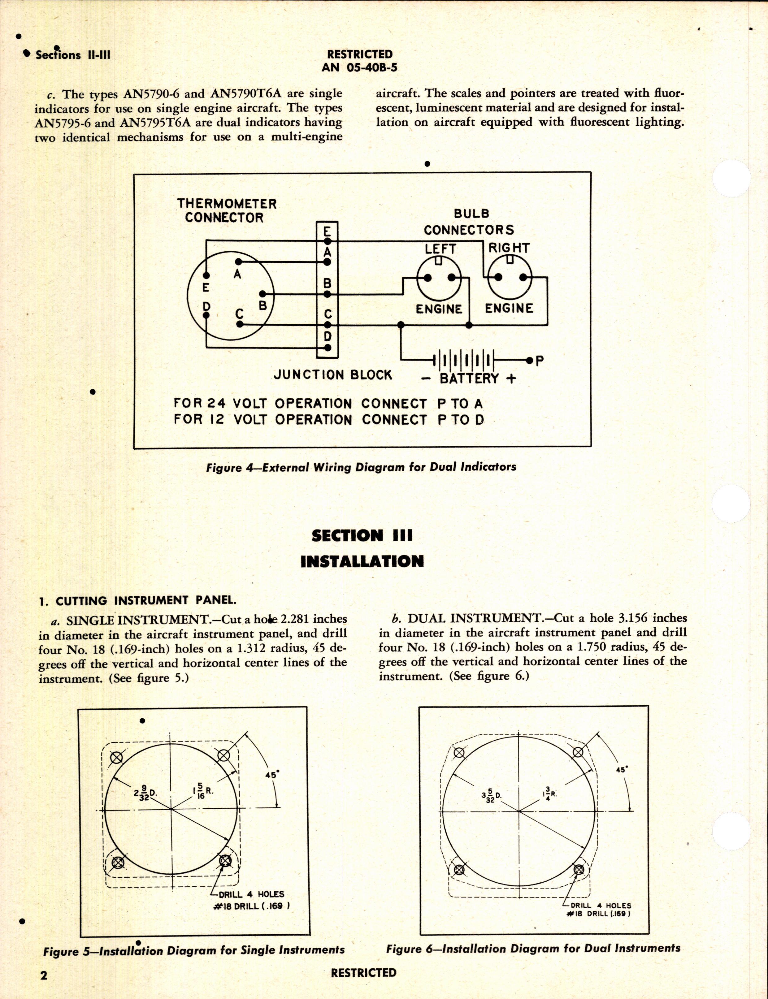 Sample page 6 from AirCorps Library document: Operation, Service, & Overhaul Instructions with Parts Catalog for Thermometer Indicators