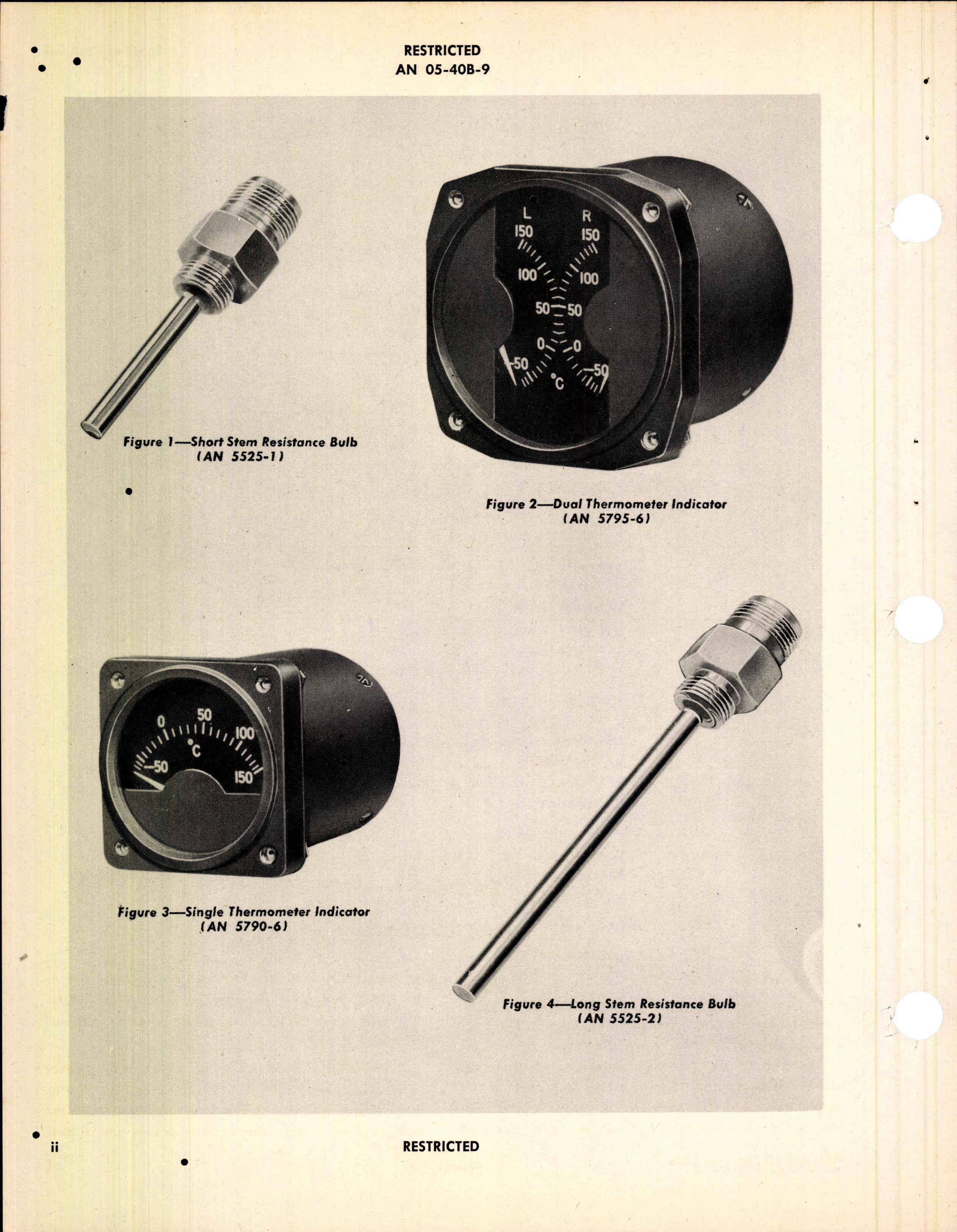 Sample page 6 from AirCorps Library document: Operation, Service, & Overhaul Instructions with Parts Catalog for Thermometer Indicators