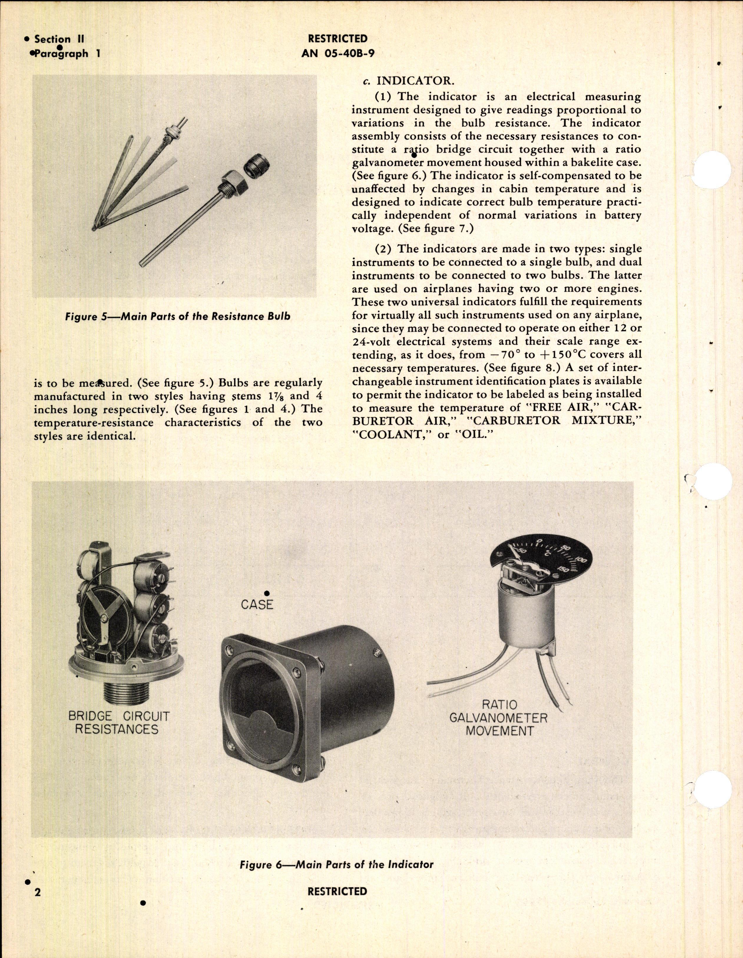 Sample page 8 from AirCorps Library document: Operation, Service, & Overhaul Instructions with Parts Catalog for Thermometer Indicators