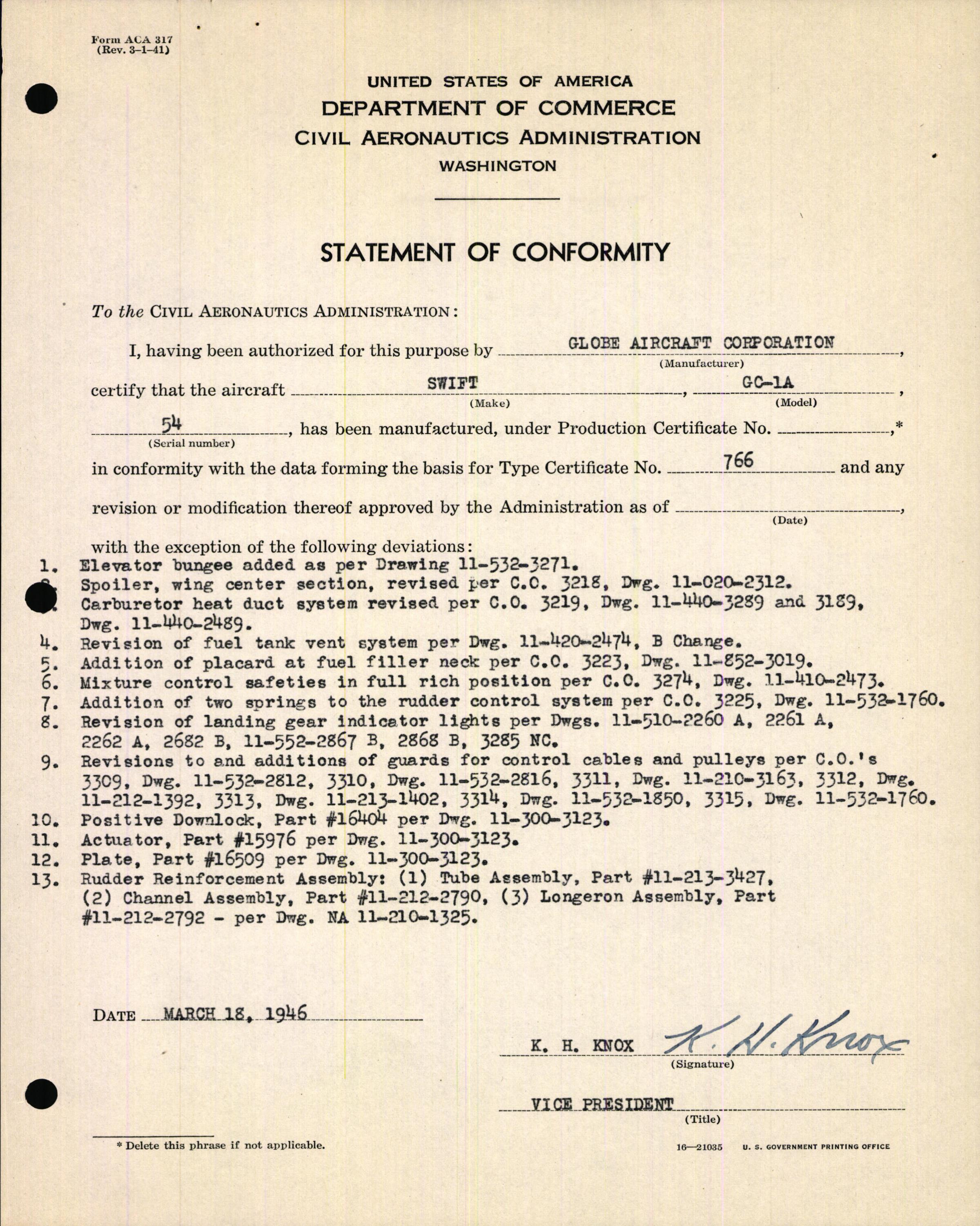 Sample page 7 from AirCorps Library document: Technical Information for Serial Number 54