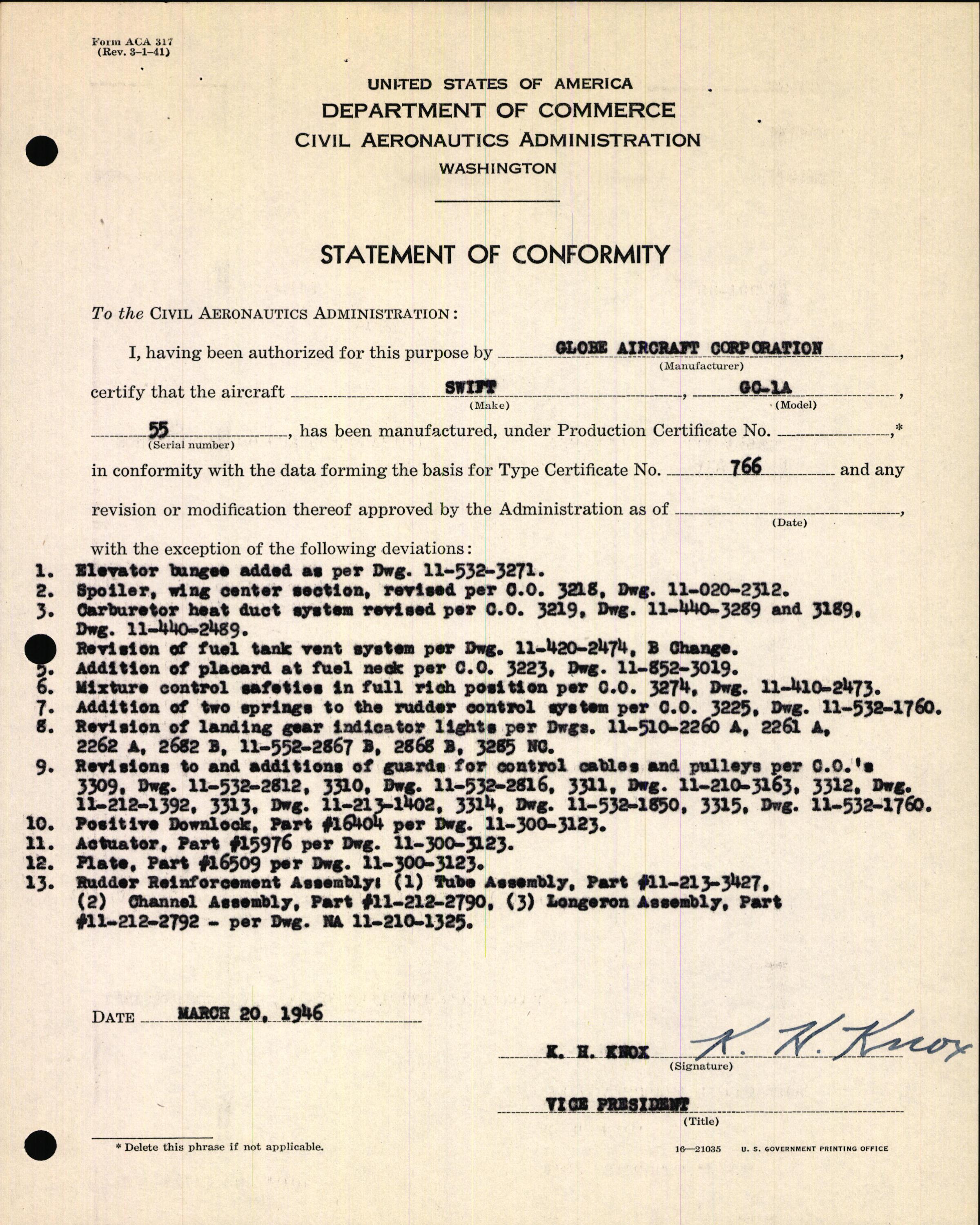 Sample page 7 from AirCorps Library document: Technical Information for Serial Number 55