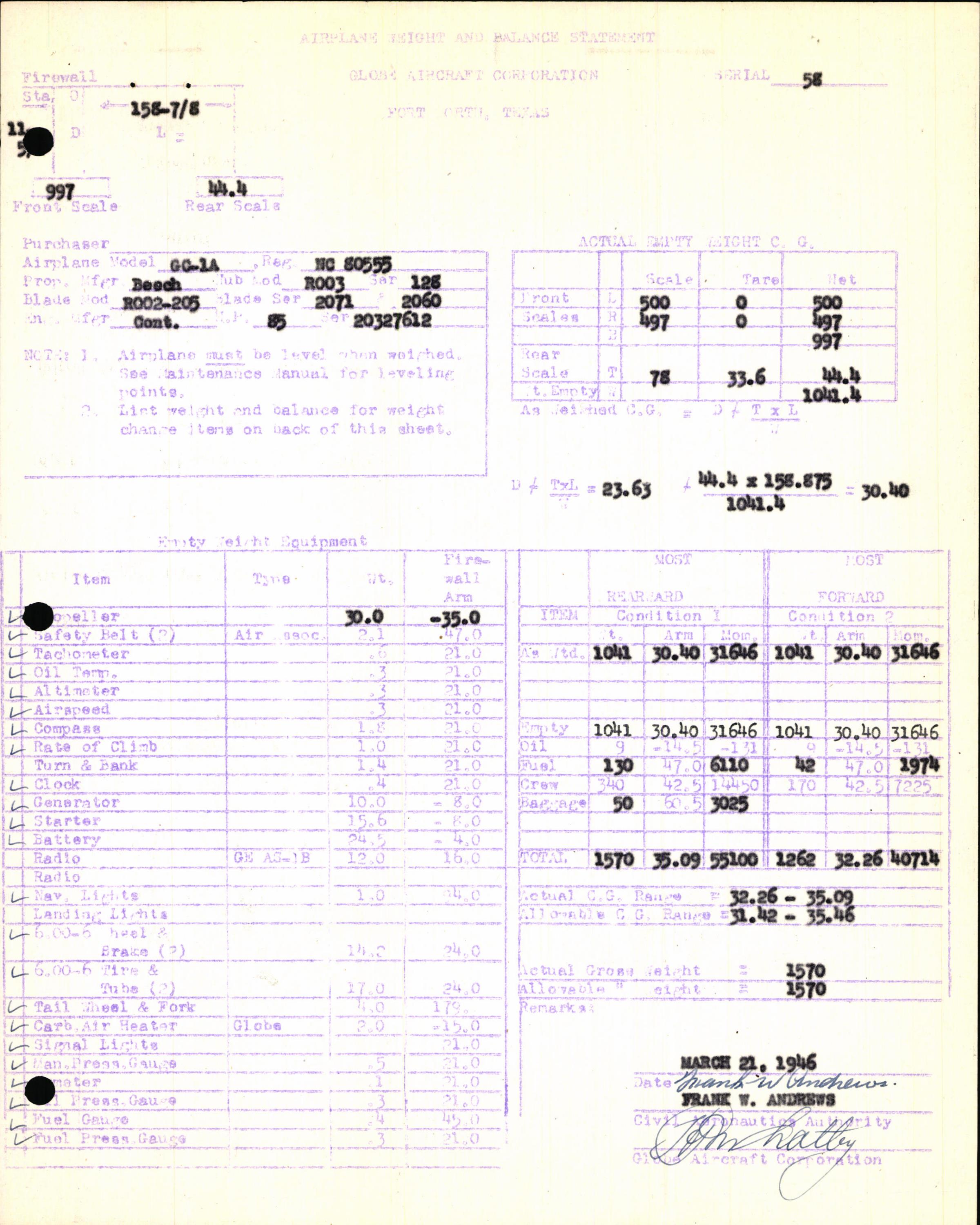 Sample page 7 from AirCorps Library document: Technical Information for Serial Number 58