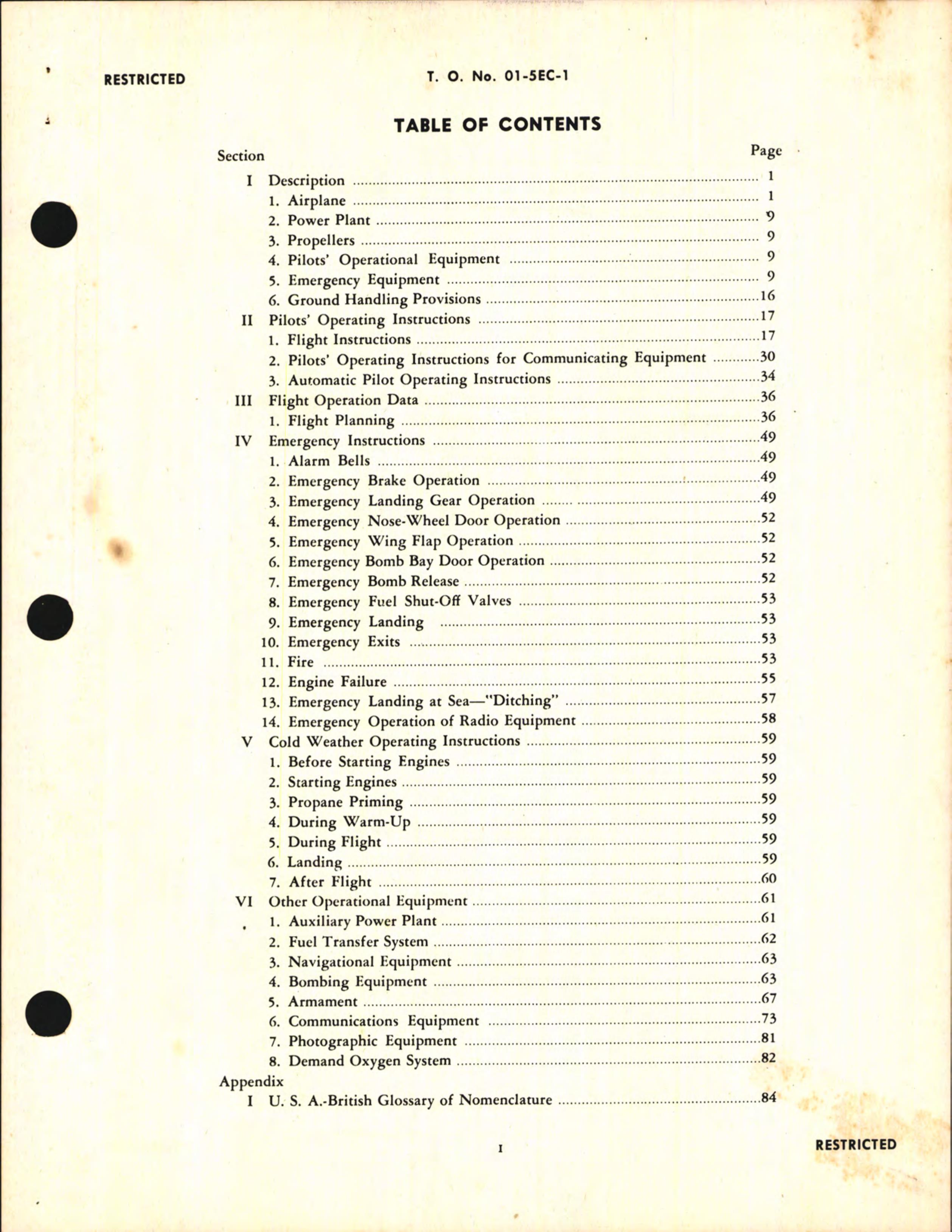 Sample page 3 from AirCorps Library document: Pilot's Flight Operating Instructions for B-24C, D, E, and G