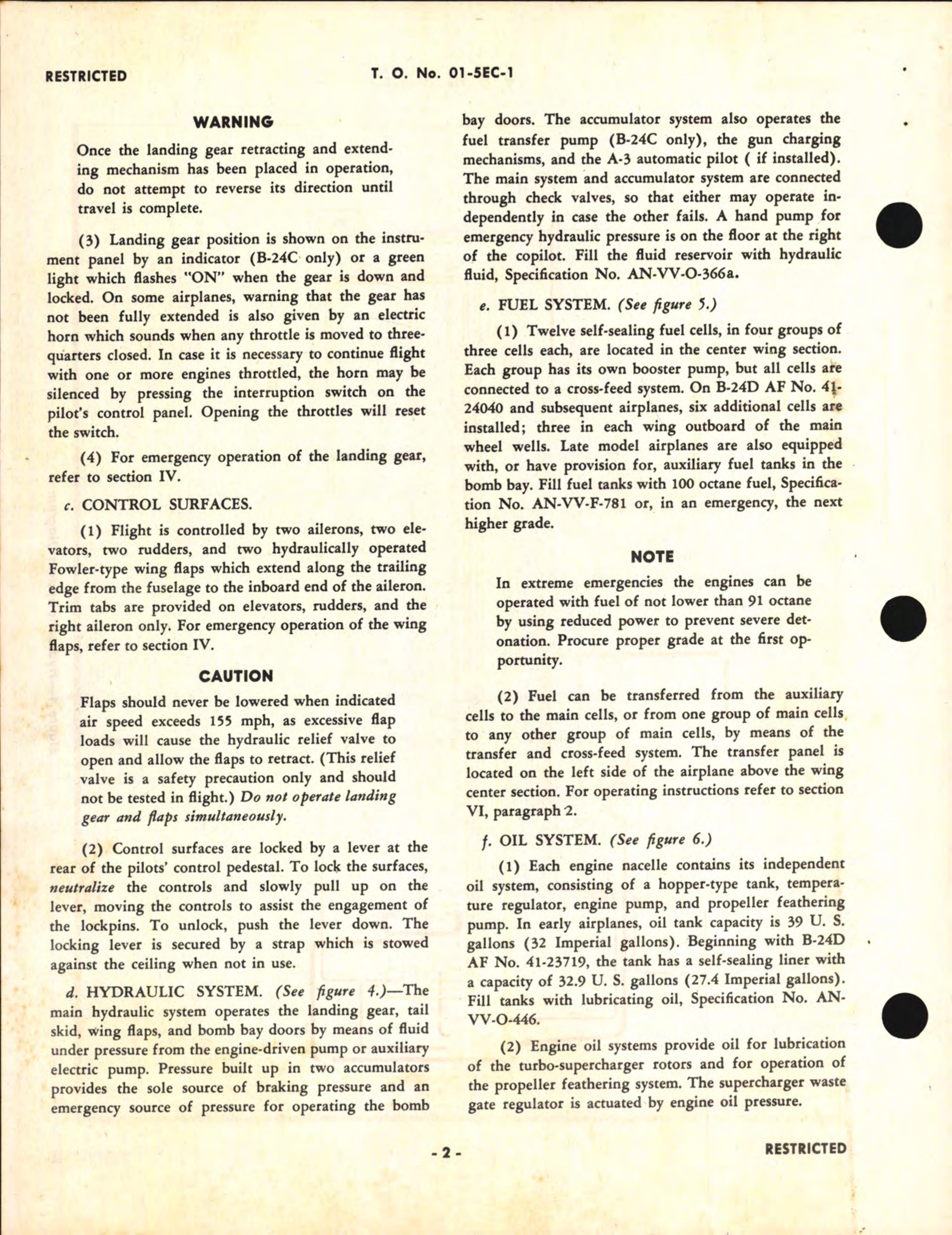 Sample page 8 from AirCorps Library document: Pilot's Flight Operating Instructions for B-24C, D, E, and G
