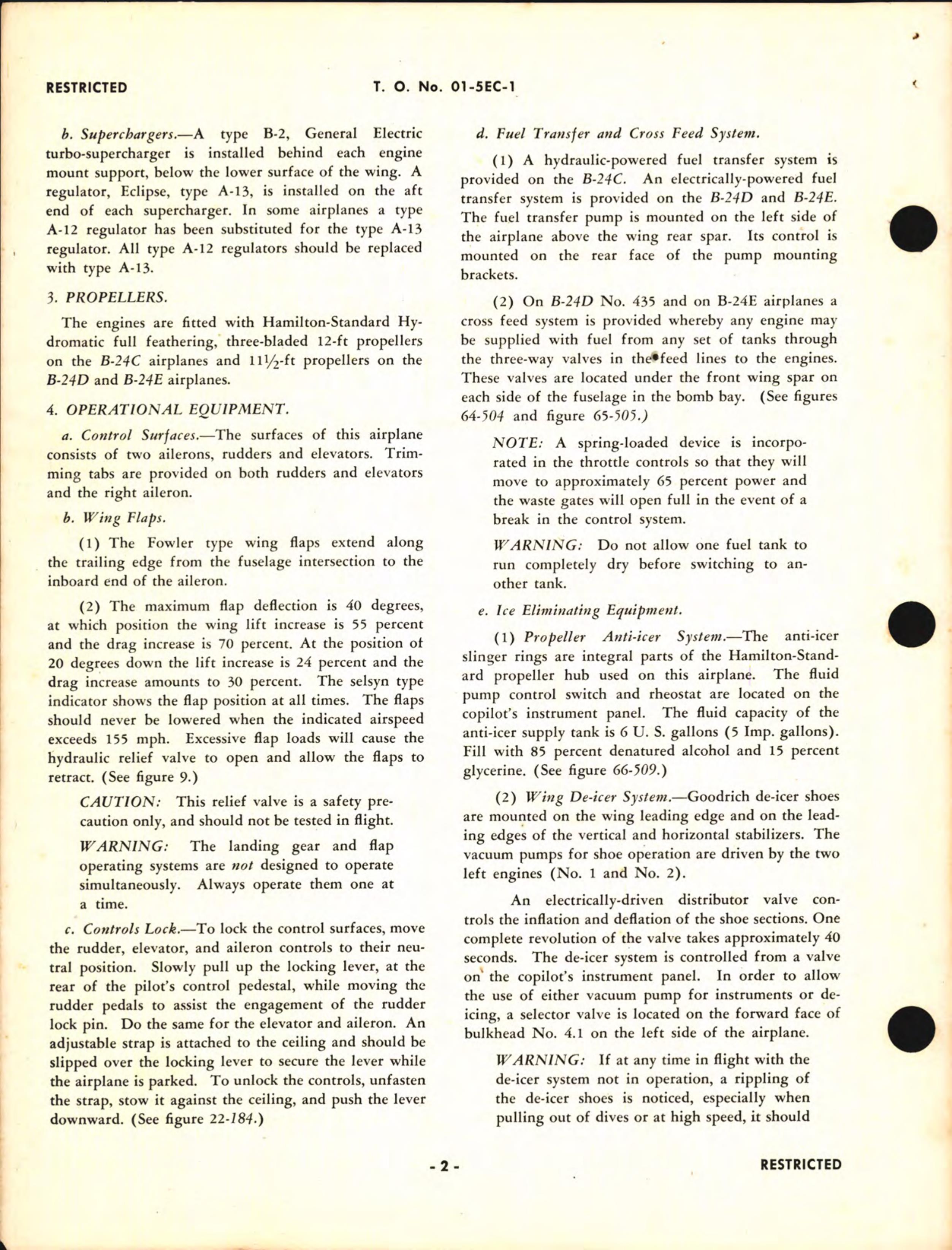 Sample page 10 from AirCorps Library document: Pilot's Handbook of Flight Operating Instructions for the B-24C, D, and E