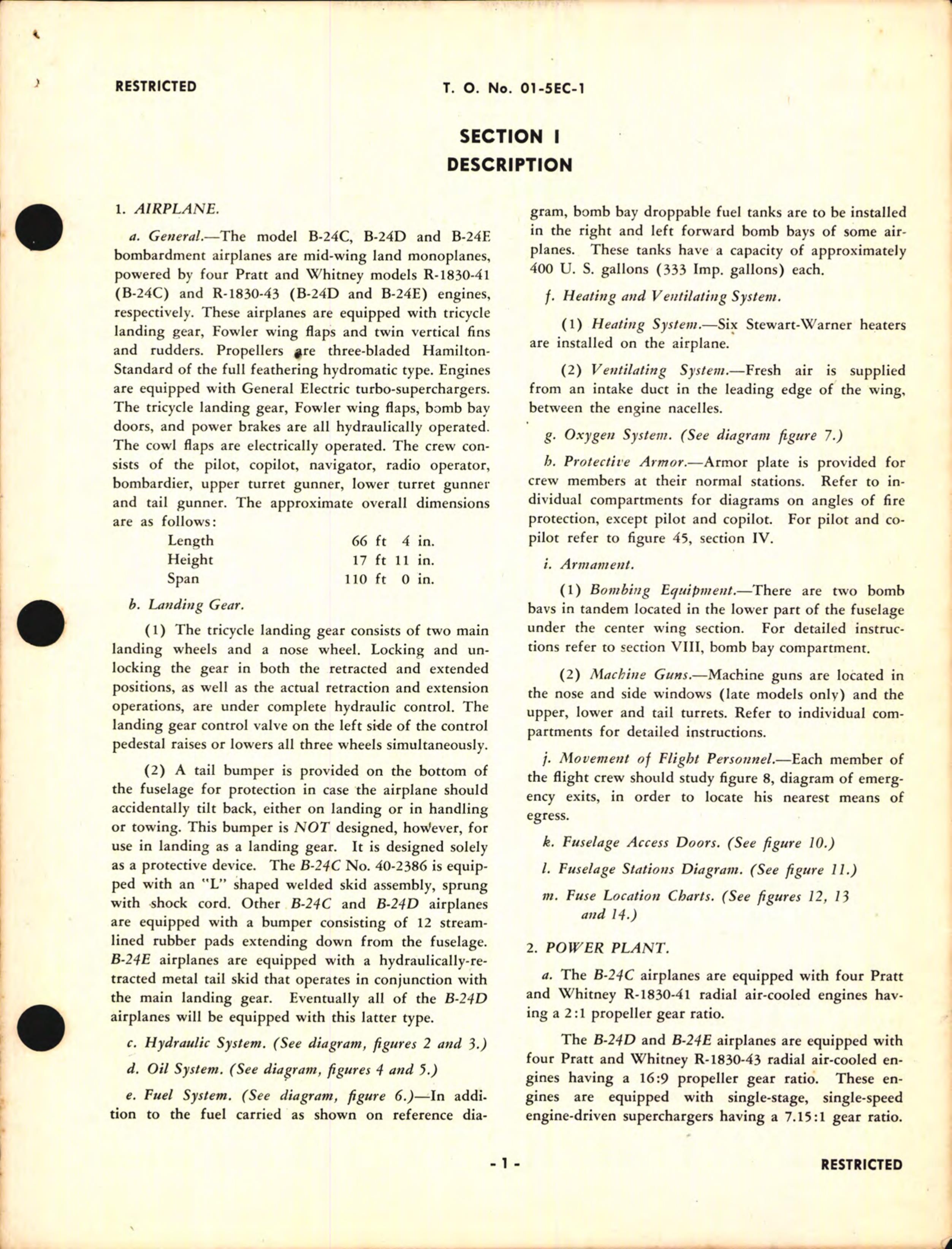 Sample page 9 from AirCorps Library document: Pilot's Handbook of Flight Operating Instructions for the B-24C, D, and E