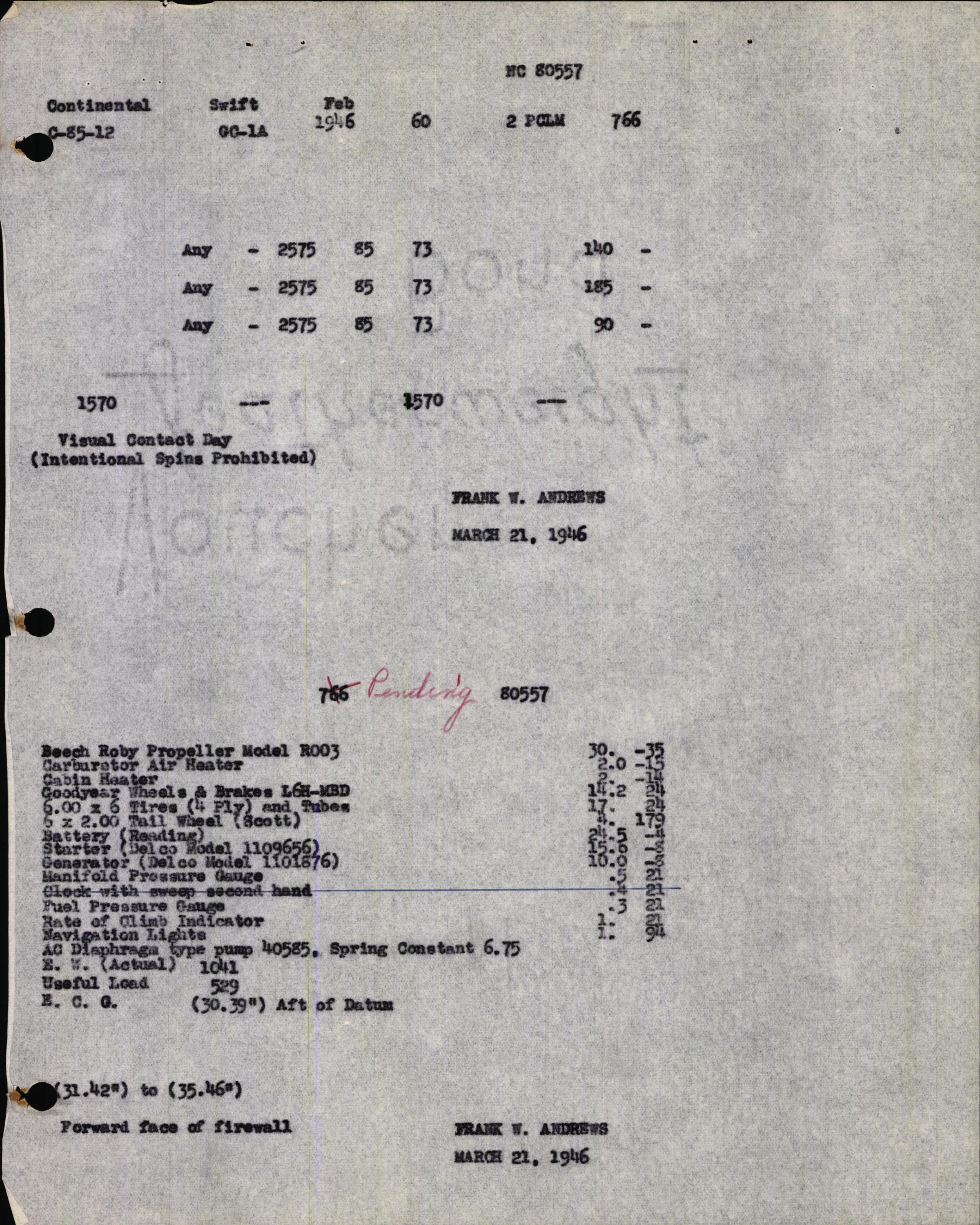 Sample page 5 from AirCorps Library document: Technical Information for Serial Number 60