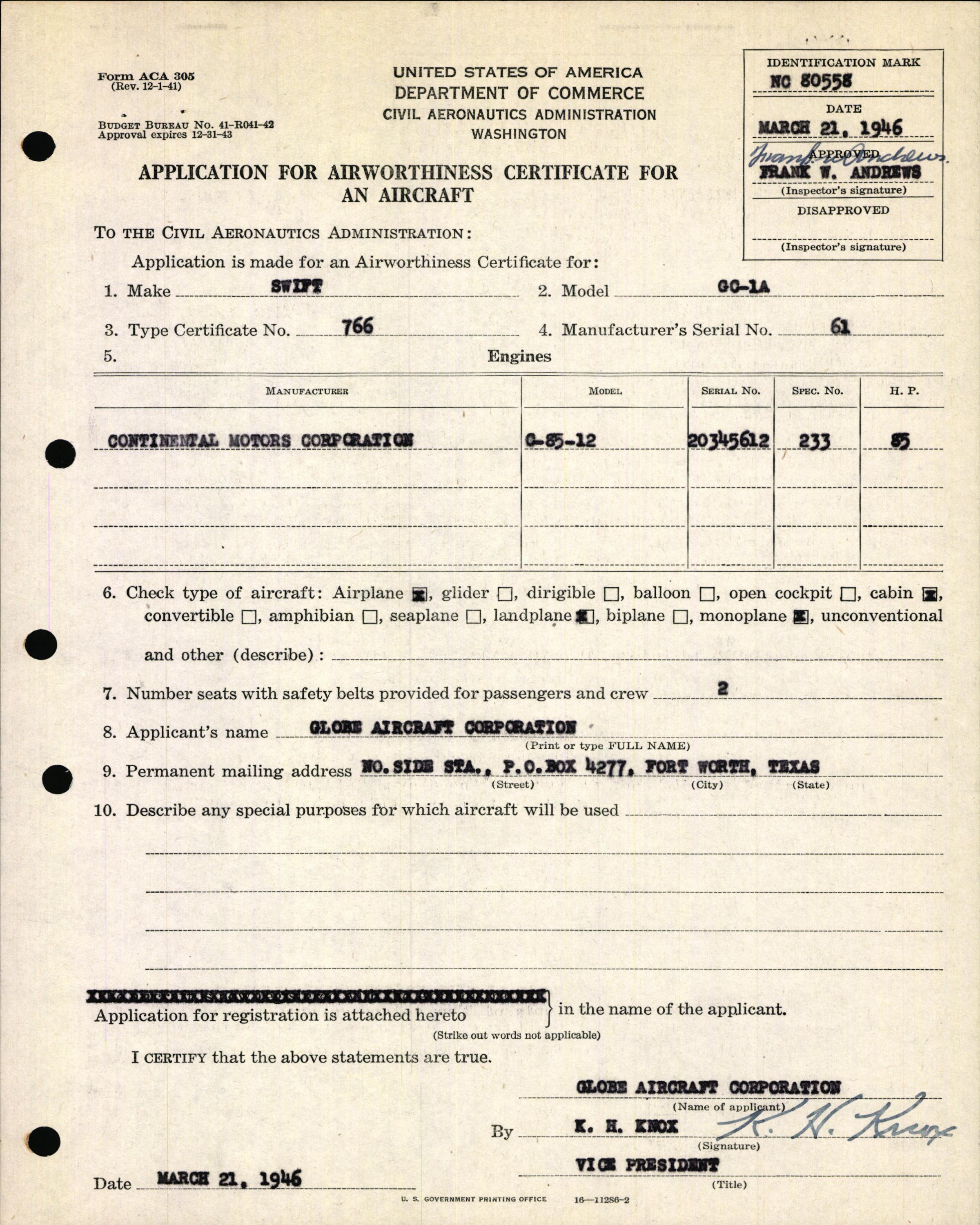 Sample page 5 from AirCorps Library document: Technical Information for Serial Number 61