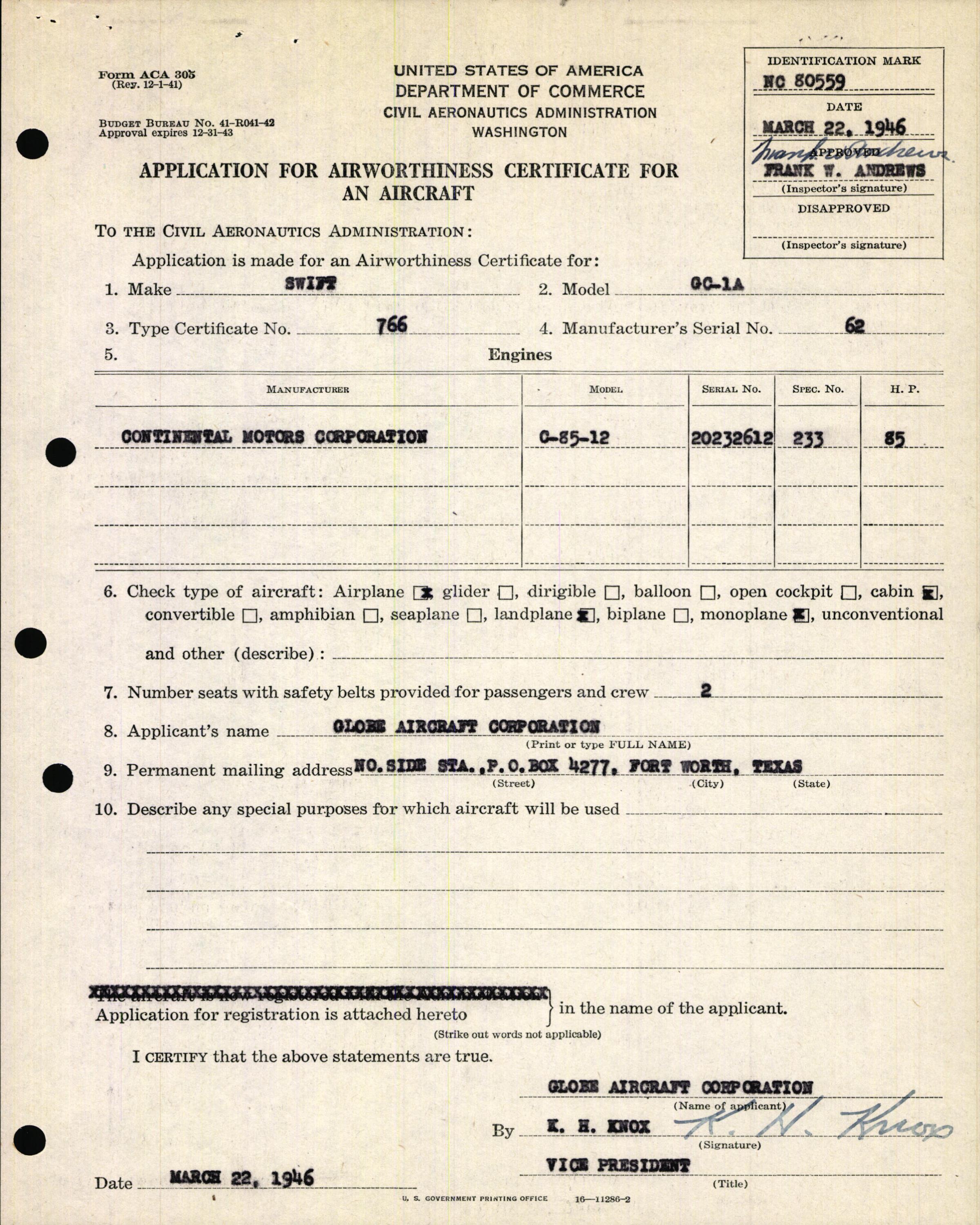 Sample page 5 from AirCorps Library document: Technical Information for Serial Number 62