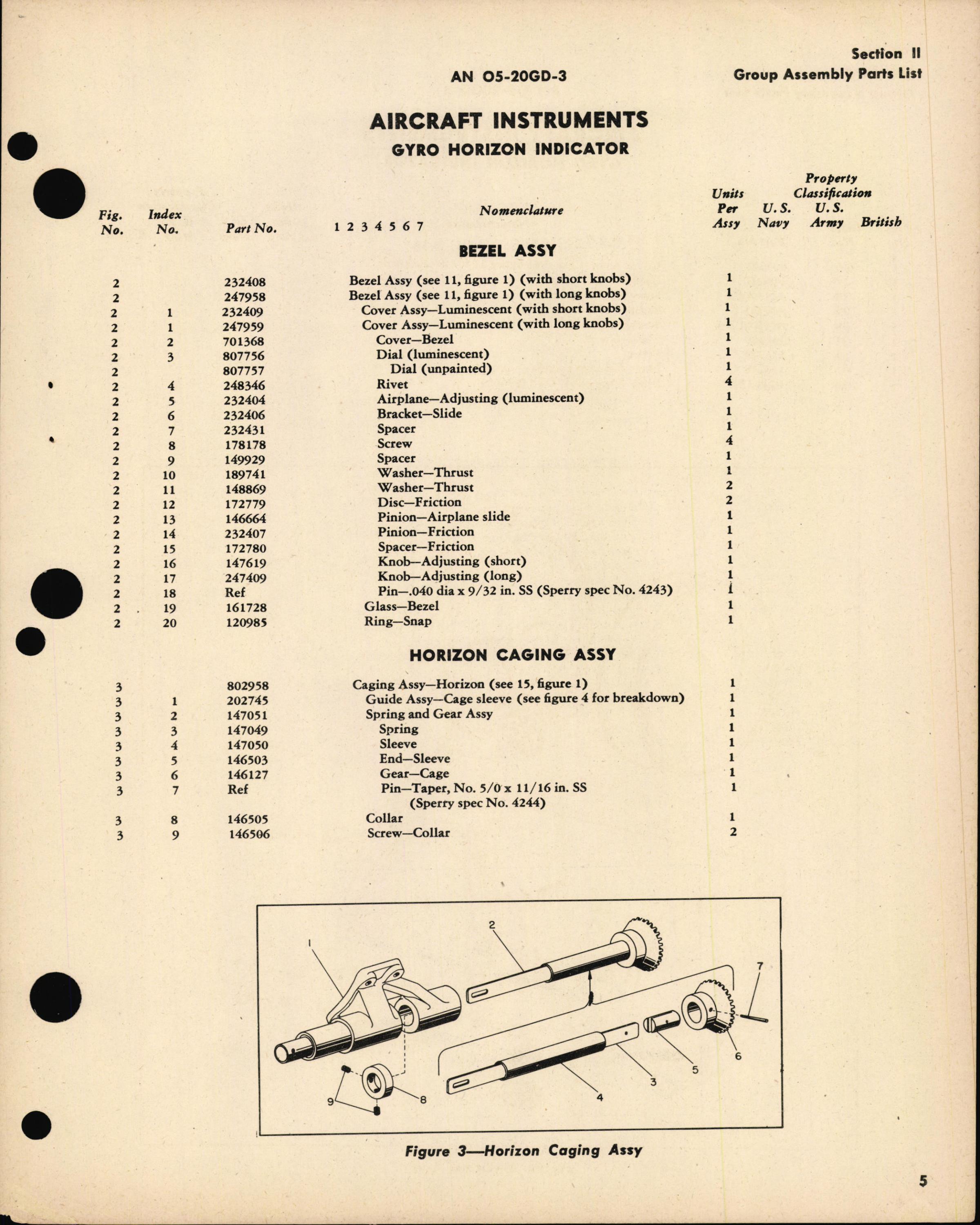 Sample page 9 from AirCorps Library document: Parts Catalog for Gyro Horizon Indicators Part No. 656768