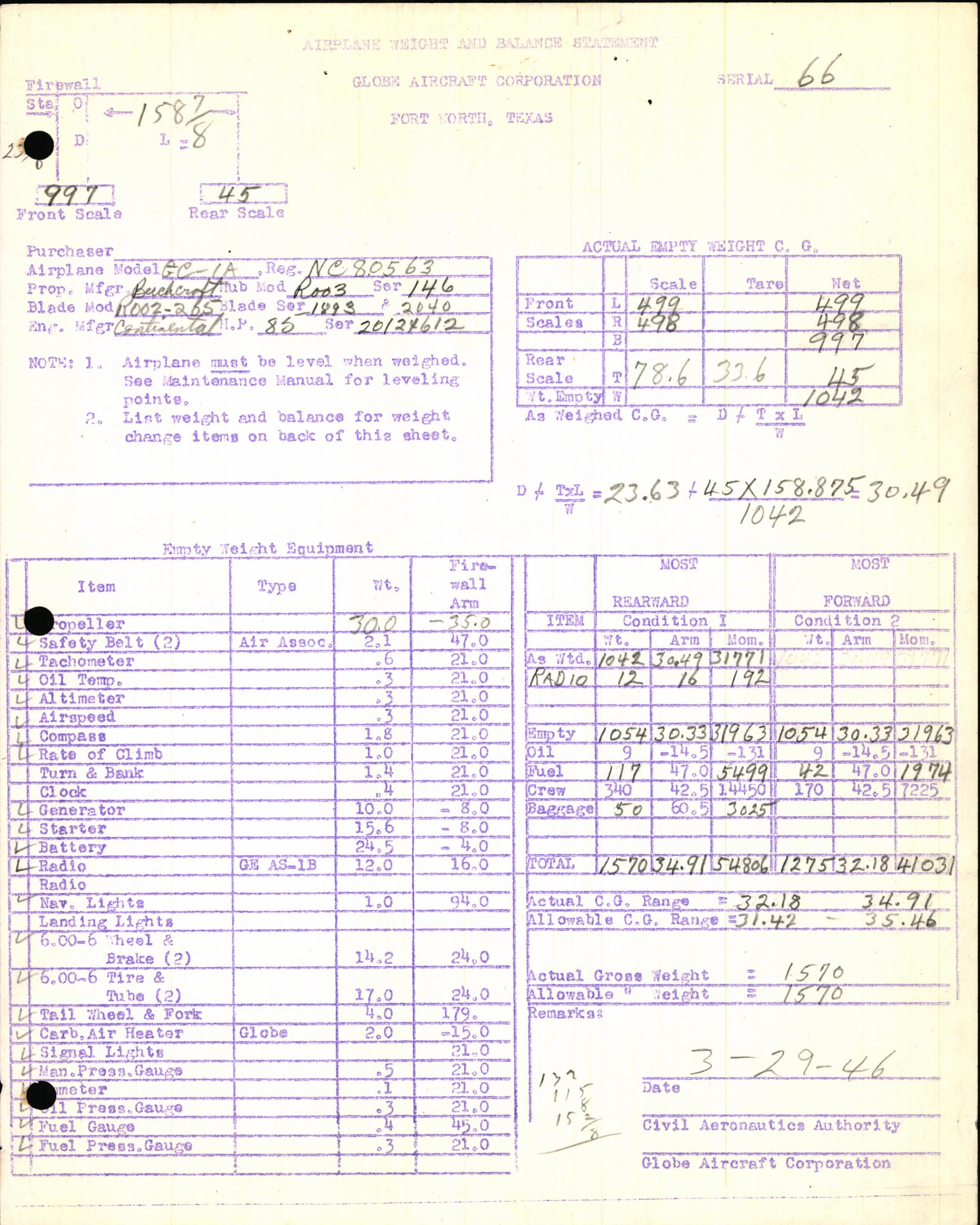 Sample page 7 from AirCorps Library document: Technical Information for Serial Number 66