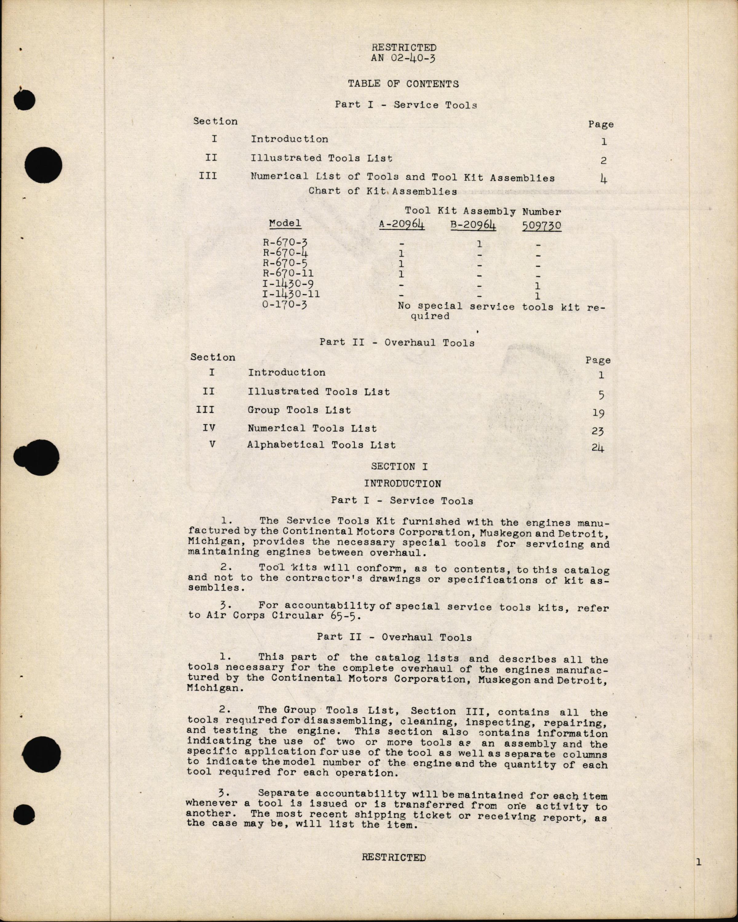 Sample page 4 from AirCorps Library document: Tools Catalog for Aircraft Engines