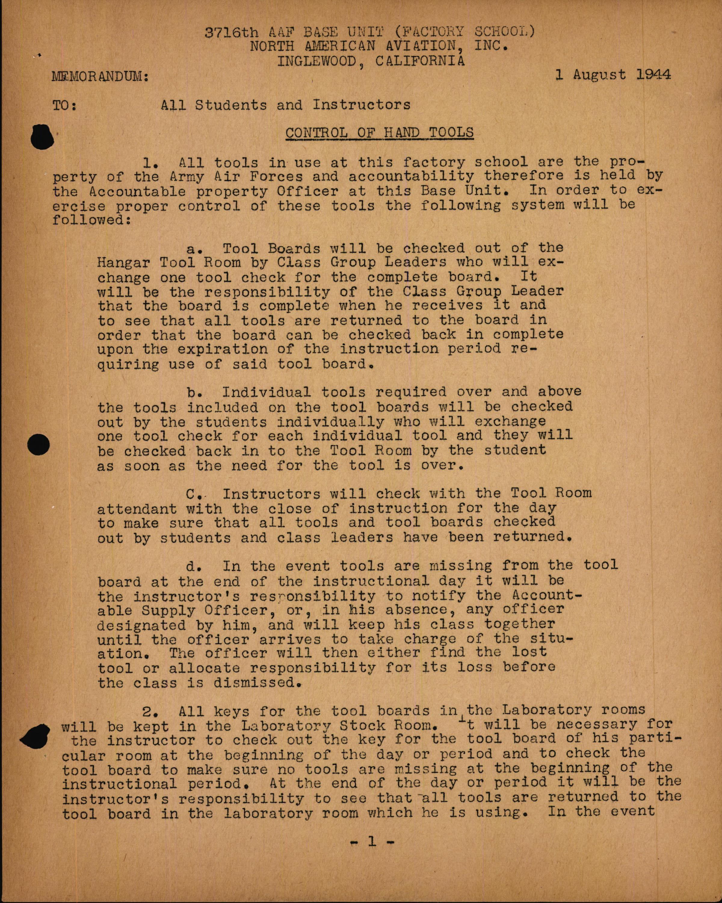 Sample page 7 from AirCorps Library document: 3716th AAF Base Unit Factory School Work Book