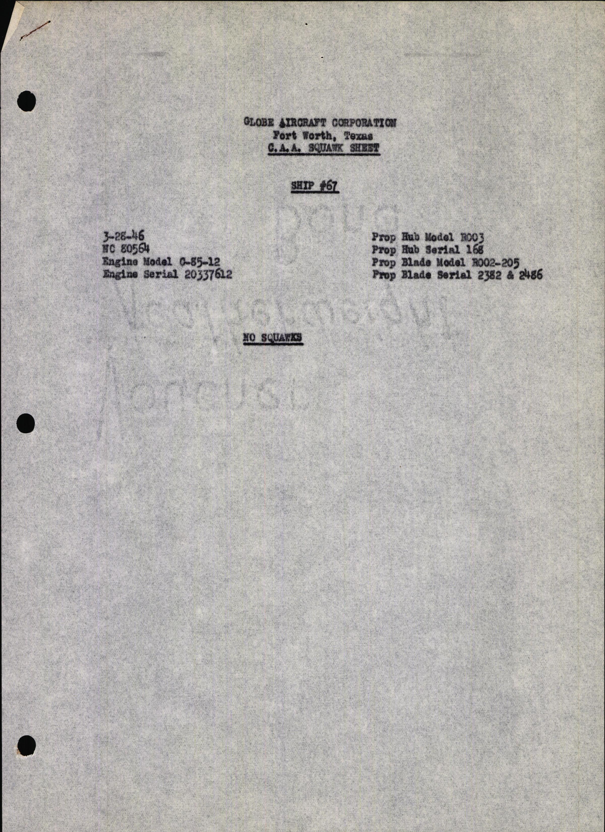 Sample page 7 from AirCorps Library document: Technical Information for Serial Number 67