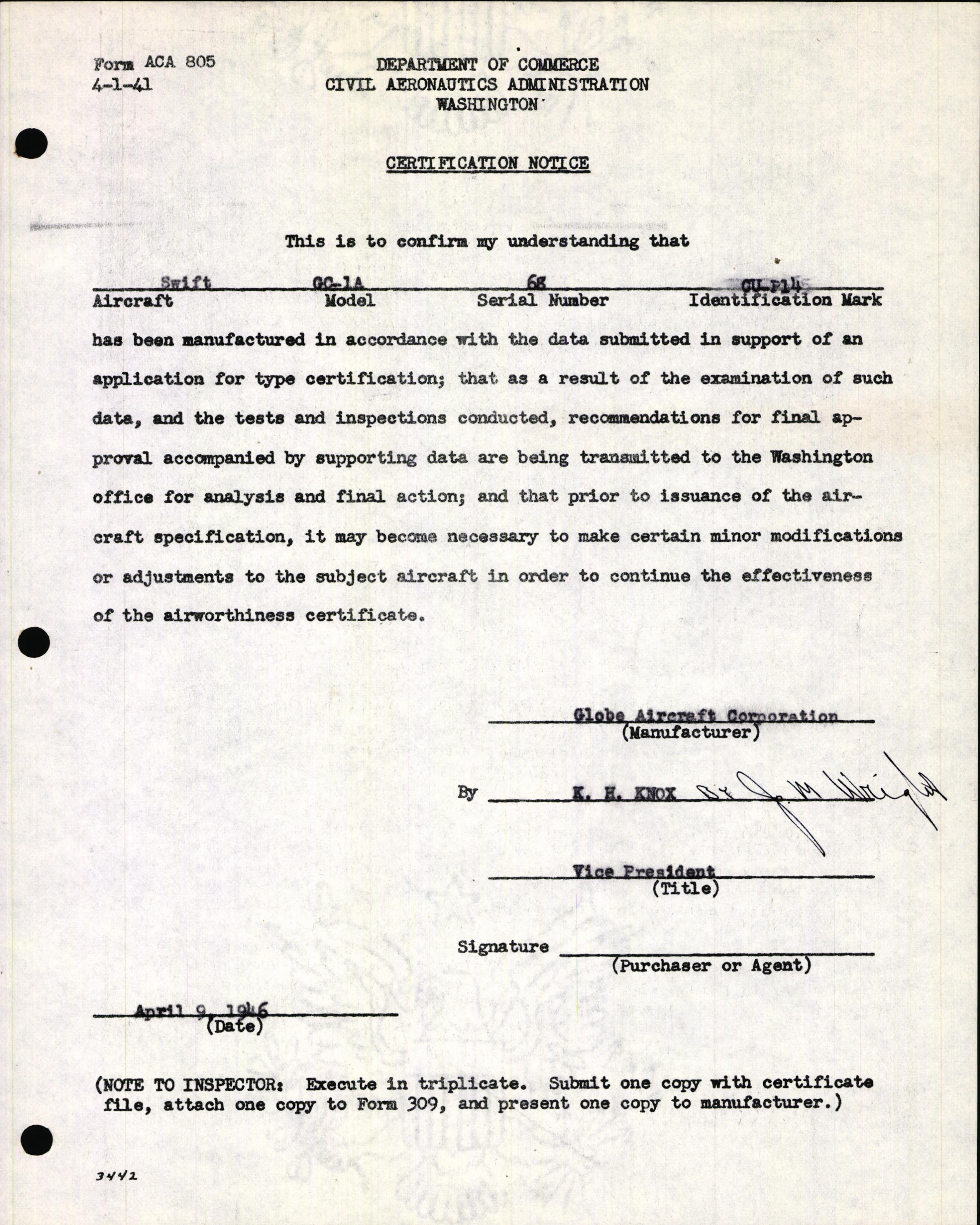 Sample page 7 from AirCorps Library document: Technical Information for Serial Number 68