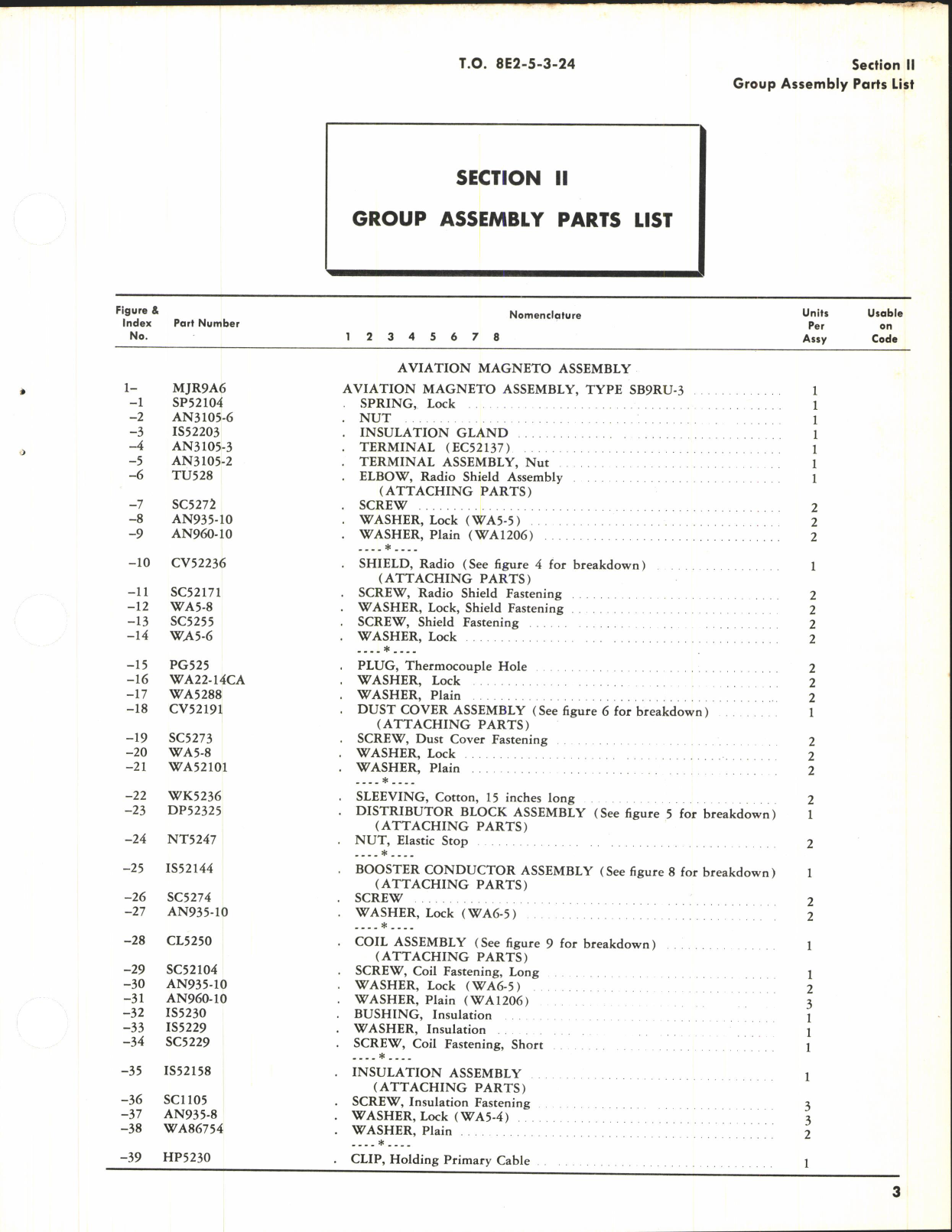Sample page 7 from AirCorps Library document: Illustrated Parts Breakdown for Aircraft Magneto Type SB9RU-3