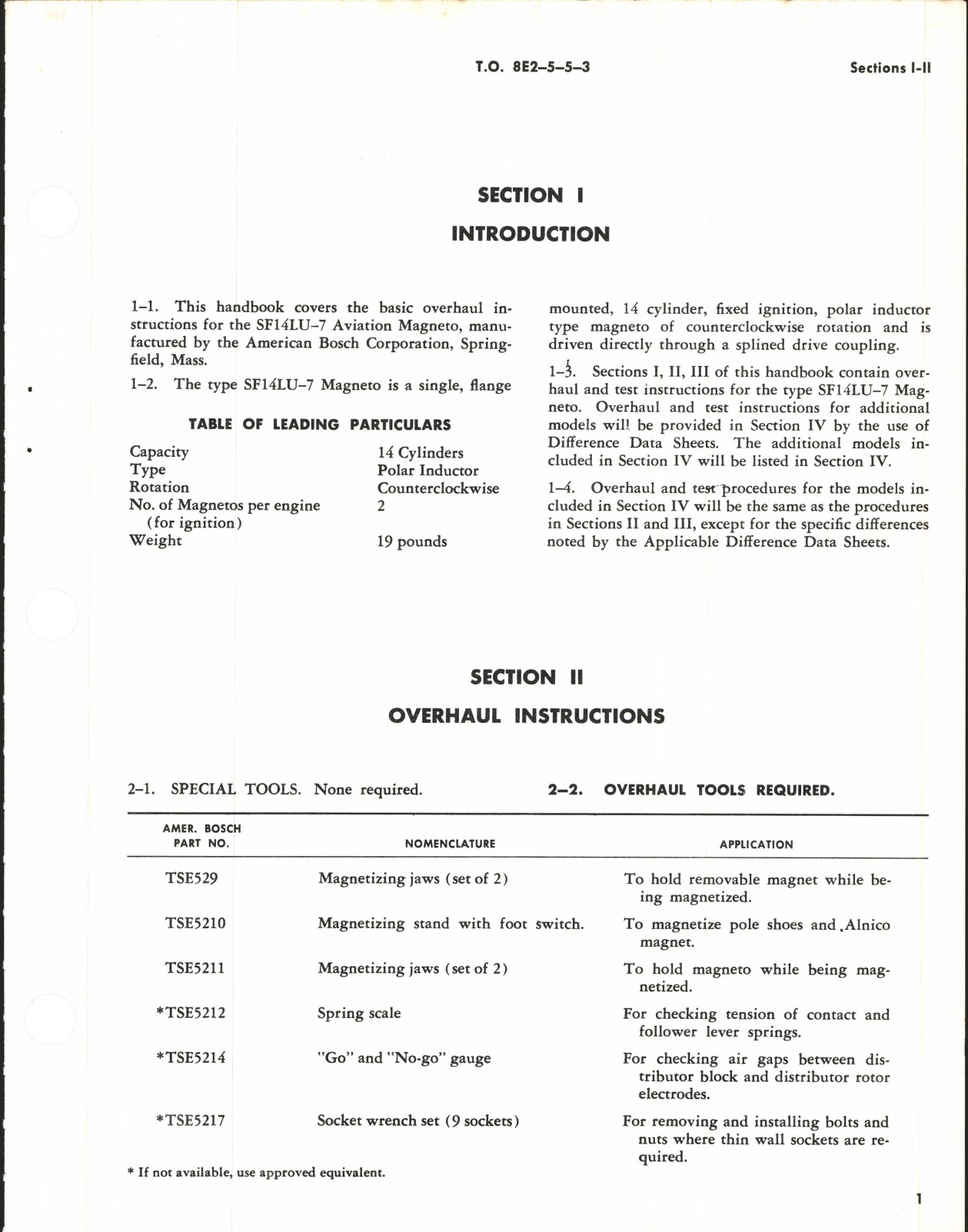 Sample page 5 from AirCorps Library document: Overhaul Instructions for Aircraft Magneto Type SF14LU-7