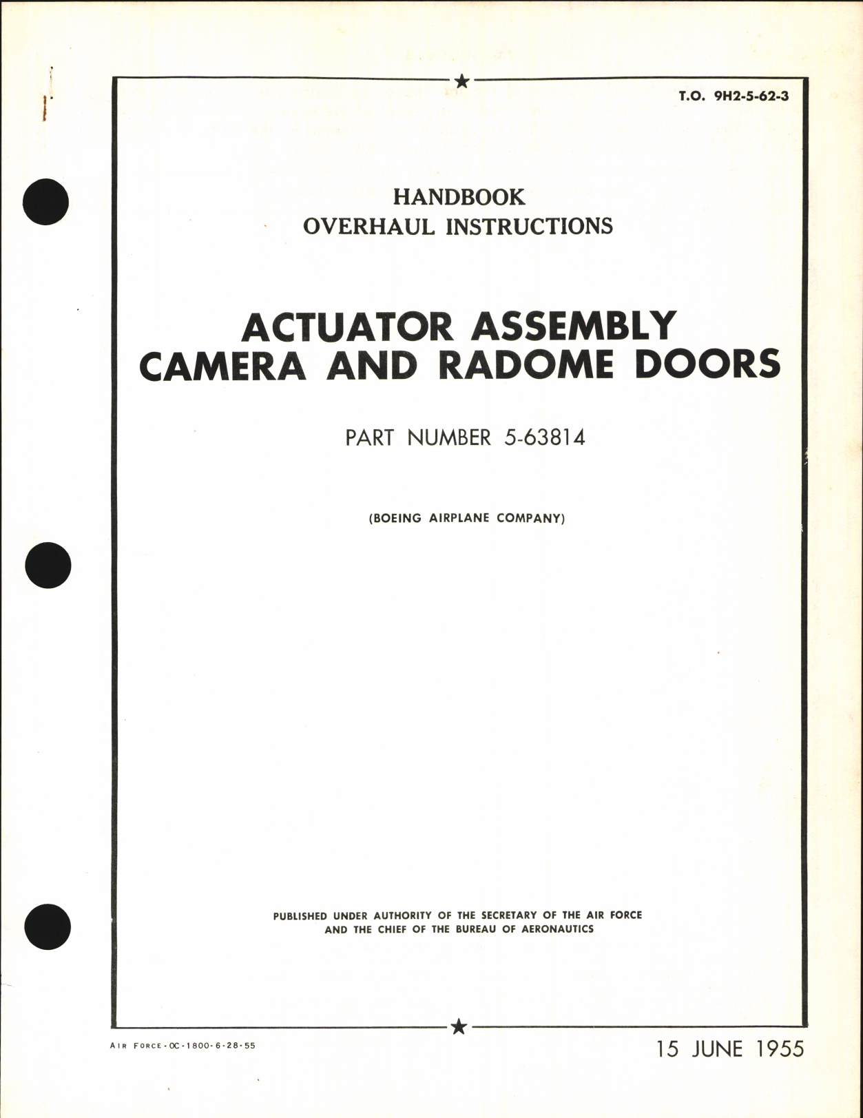 Sample page 1 from AirCorps Library document: Overhaul Instructions for Actuator Assembly Camera and Radome Doors
