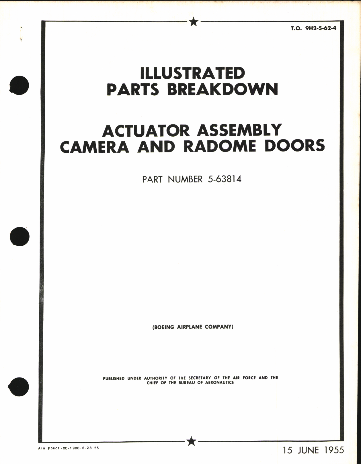 Sample page 1 from AirCorps Library document: Illustrated Parts Breakdown for Actuator Assembly Camera and Radome Doors Part No. 5-63814
