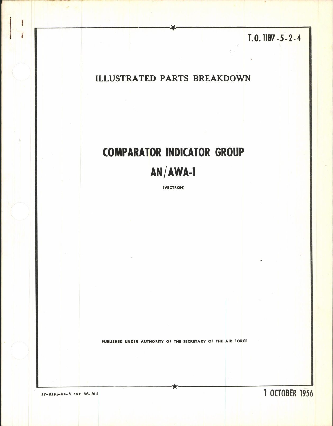 Sample page 1 from AirCorps Library document: Illustrated Parts Breakdown for Comparator Indicator Group AN/AWA-1