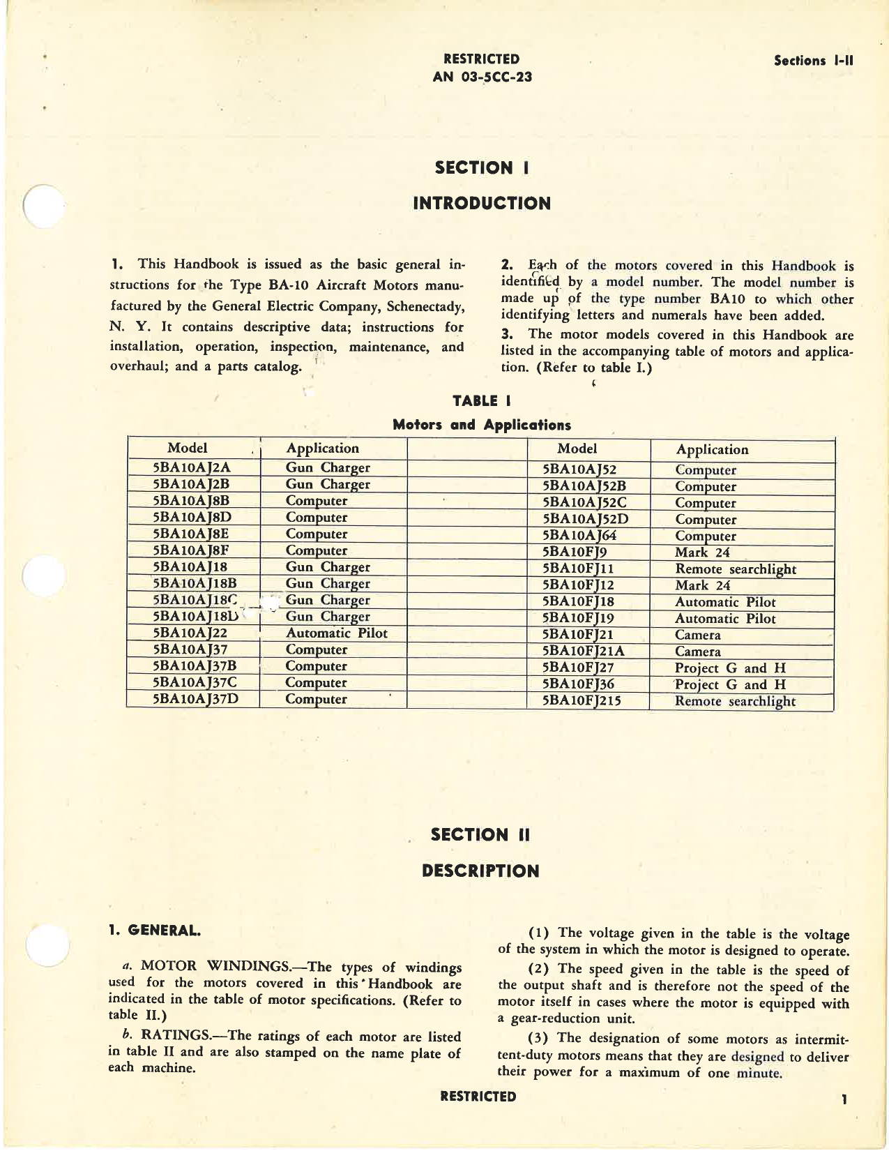 Sample page 7 from AirCorps Library document: Handbook of Instructions with Parts Catalog for Aircraft Electric Motors Model 5BA10 Series
