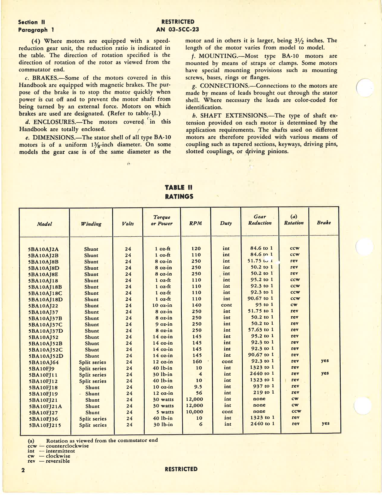 Sample page 8 from AirCorps Library document: Handbook of Instructions with Parts Catalog for Aircraft Electric Motors Model 5BA10 Series