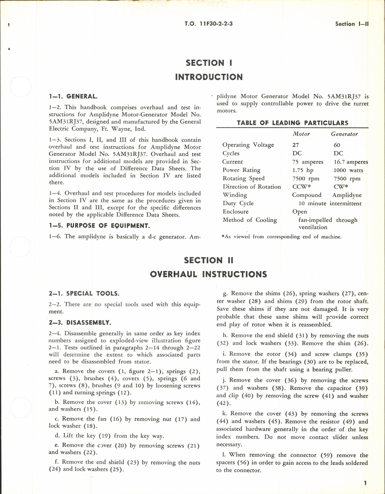 Sample page 5 from AirCorps Library document: Overhaul Instructions for Amplidyne Motor-Generator Model Nos. 5AM31RJ37 and 5AM31RJ55