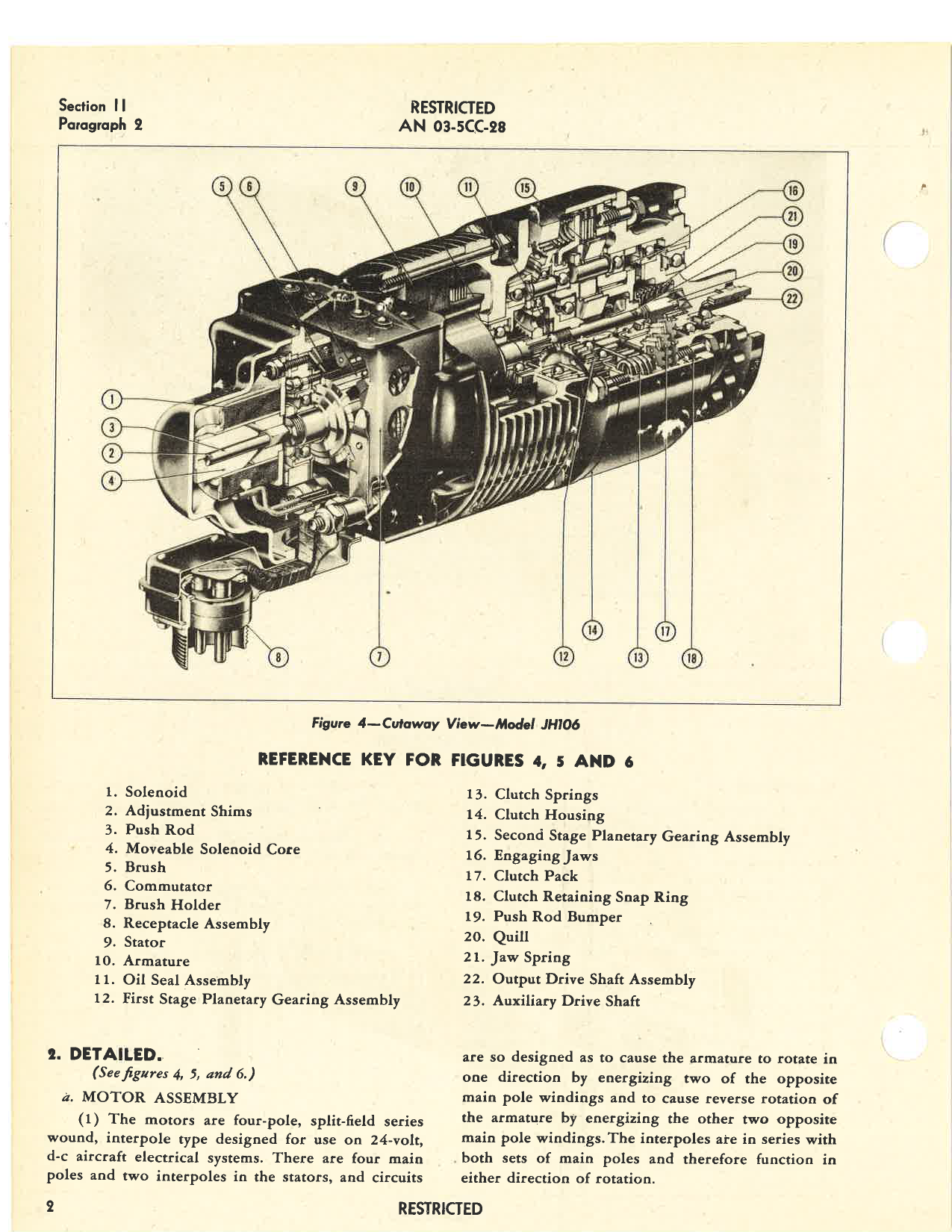 Sample page 6 from AirCorps Library document: Handbook of Instructions with Parts Catalog for Retracting Motors Models JH106, JH107, and JH108