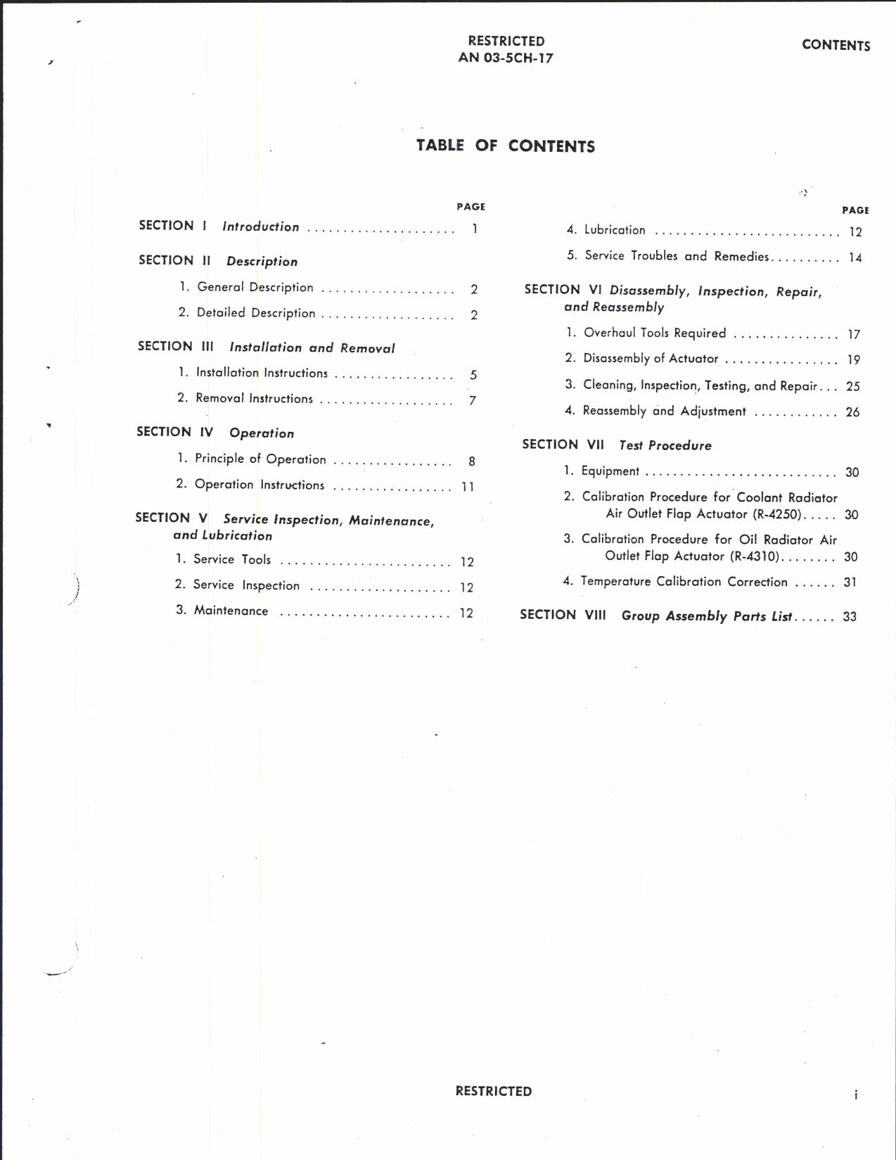 Sample page 7 from AirCorps Library document: Operation, Service & Overhaul Instructions with Parts Catalog for Thermostatic Actuators