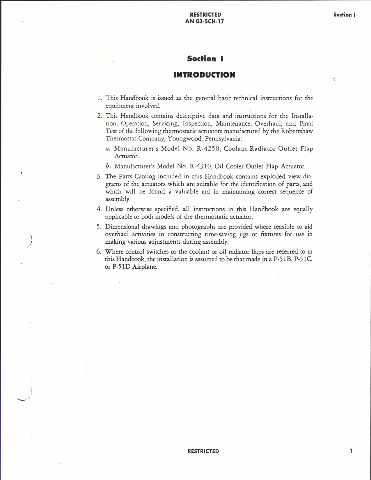 Sample page 8 from AirCorps Library document: Operation, Service & Overhaul Instructions with Parts Catalog for Thermostatic Actuators