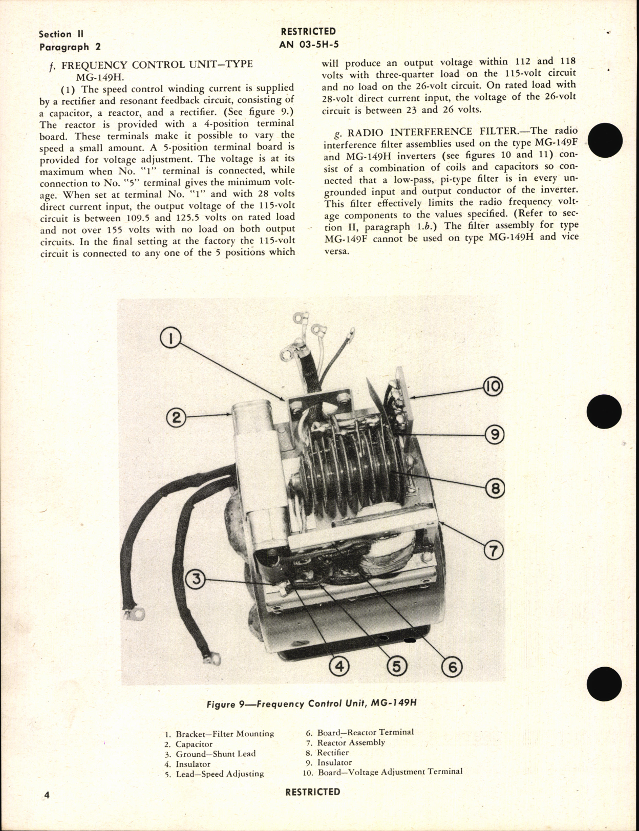 Sample page 8 from AirCorps Library document: Handbook of Instructions with Parts Catalog for Inverters, Types MG-149F and MG-149H