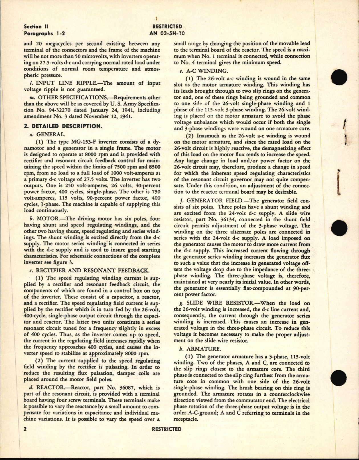 Sample page 6 from AirCorps Library document: Operation, Service & Overhaul Instructions with Parts Catalog for Inverter Type MG-153F (R88-I-4220)