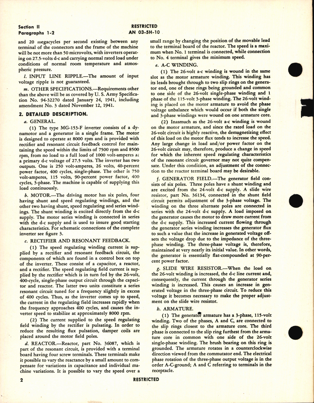 Sample page 6 from AirCorps Library document: Operation, Service & Overhaul Instructions with Parts Catalog for Inverter Type MG-153F (R88-I-4220)