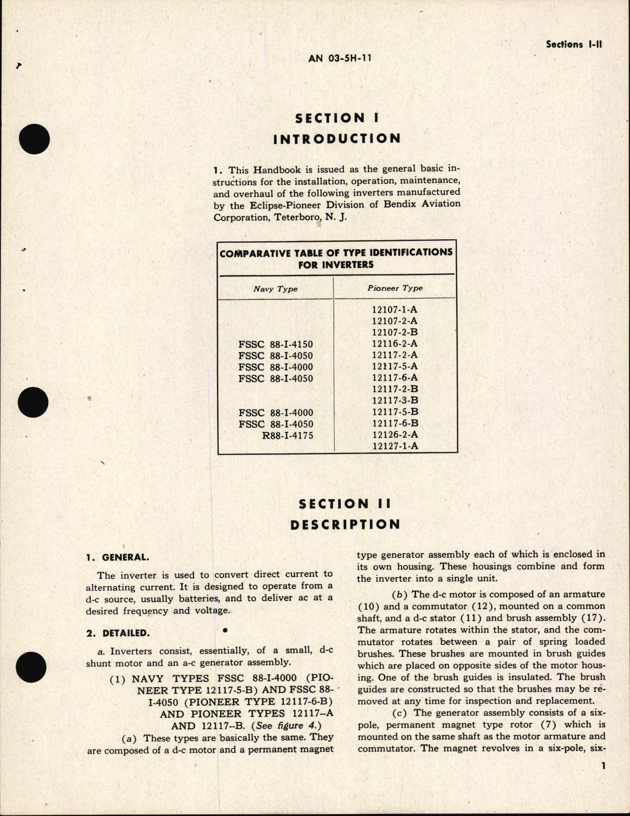 Sample page 7 from AirCorps Library document: Operation, Service & Overhaul Instructions with Parts Catalog for Inverters