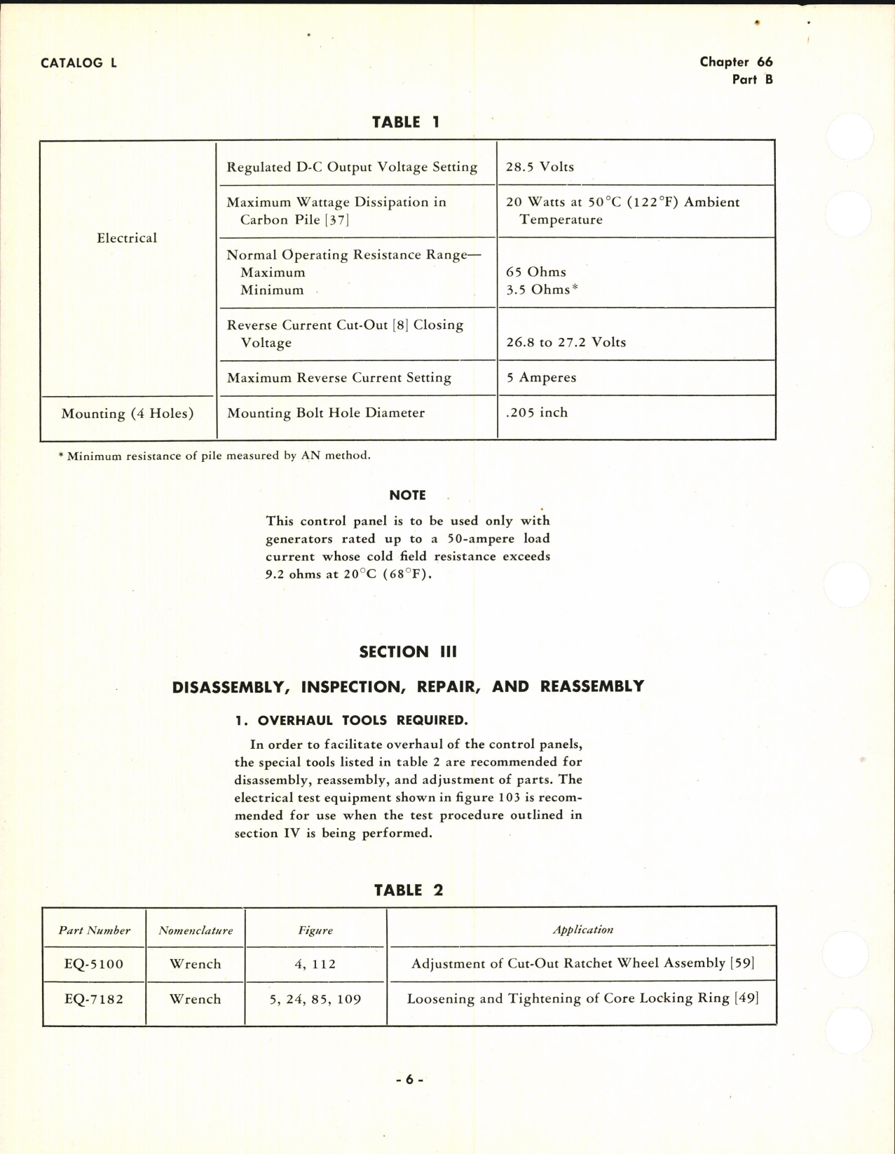 Sample page 6 from AirCorps Library document: Overhaul Instructions for D-C Carbon Pile Voltage Regulator Control Panel Type 1202 Model 1