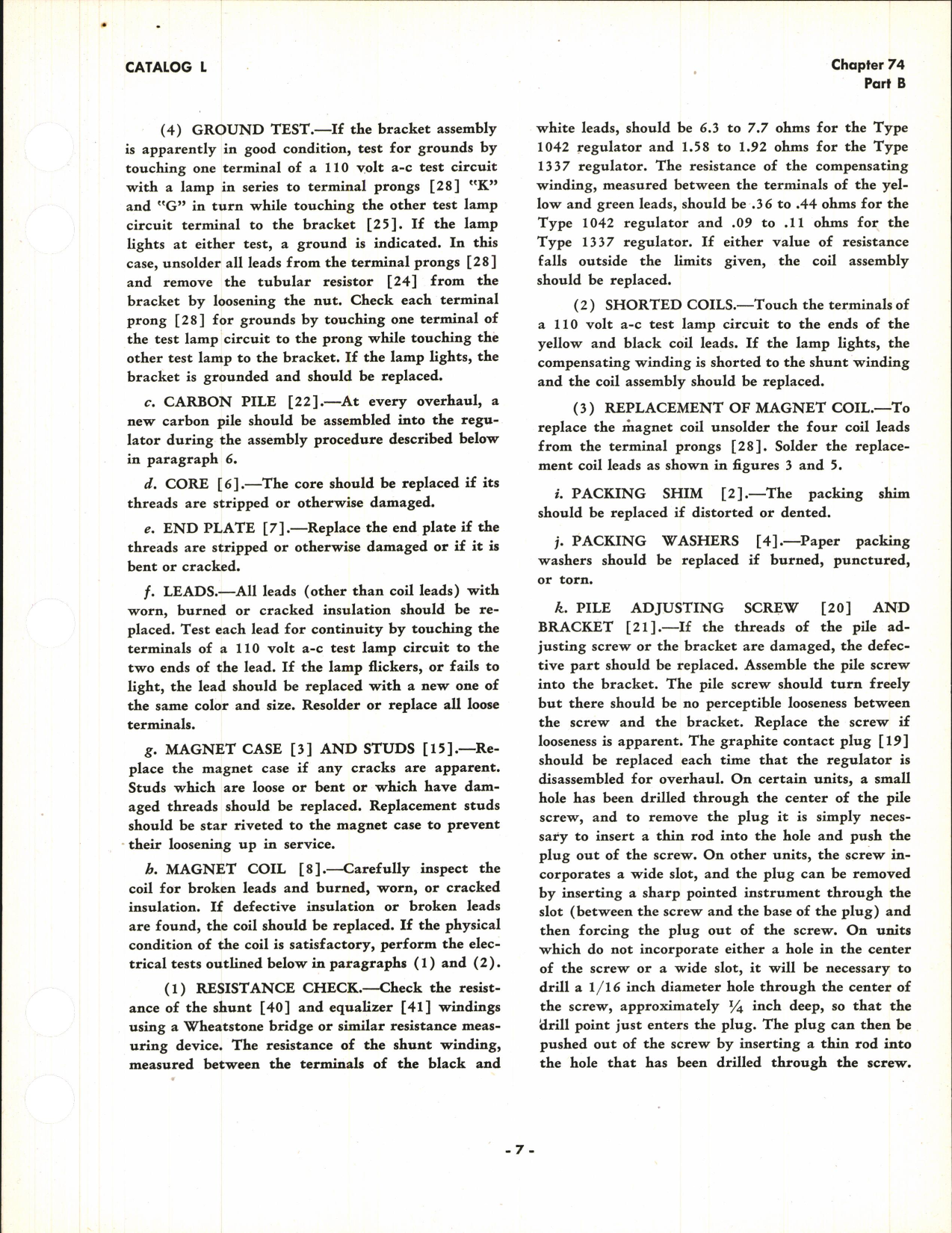 Sample page 7 from AirCorps Library document: Overhaul Instructions for Carbon Pile Voltage Regulator Types 1042 and 1337