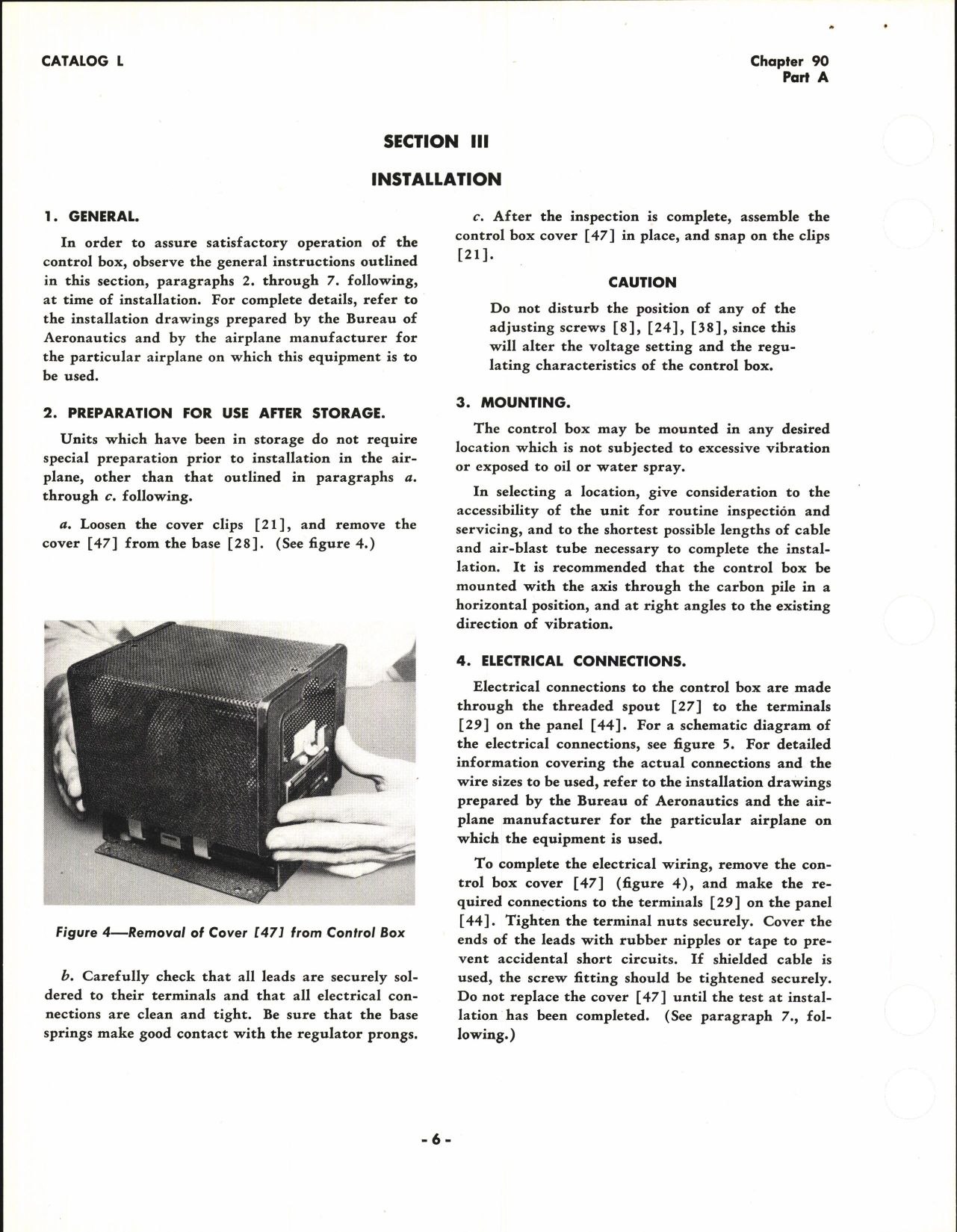 Sample page 6 from AirCorps Library document: Operating and Service Instructions for D-C Carbon Pile Voltage Regulator Control Box Type 1305, Model 1