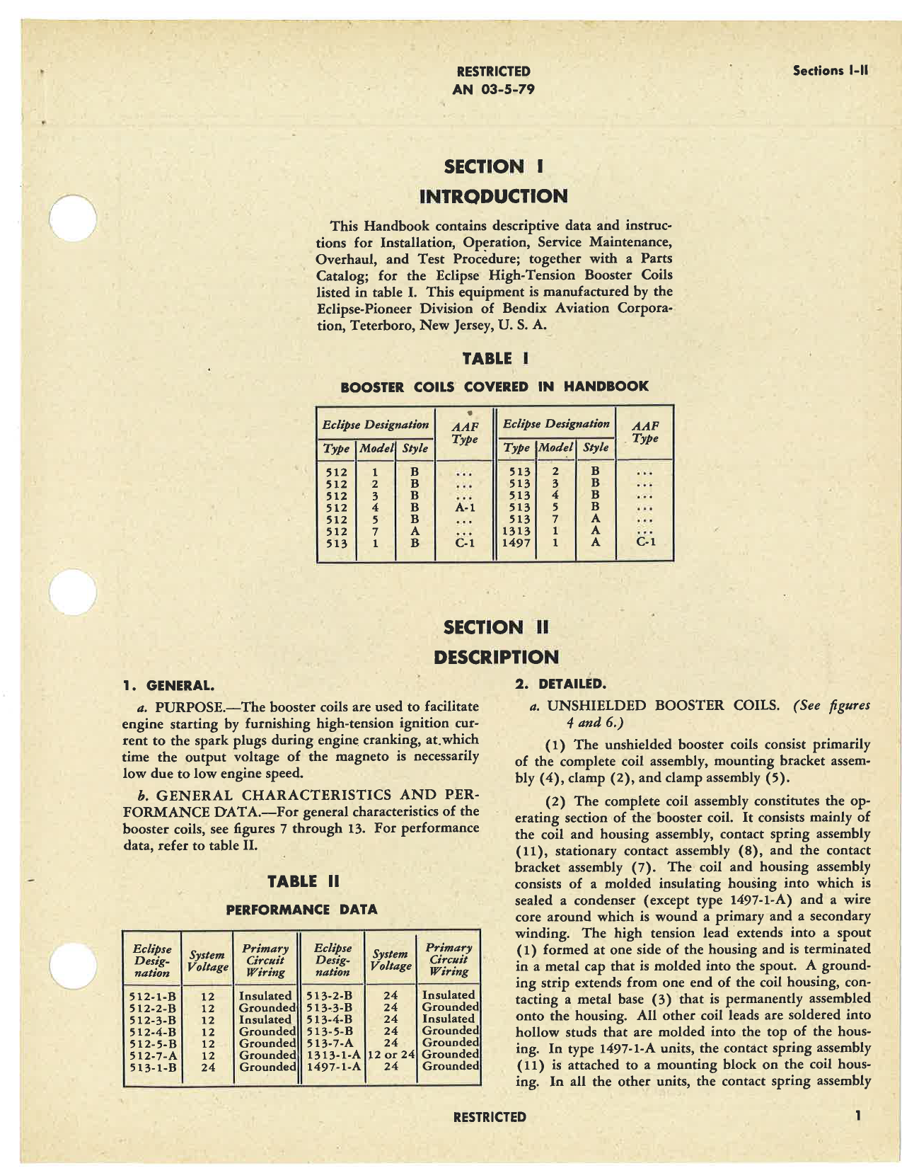 Sample page 5 from AirCorps Library document: Operation, Service & Overhaul Instructions with Parts Catalog for High Tension Booster Coils