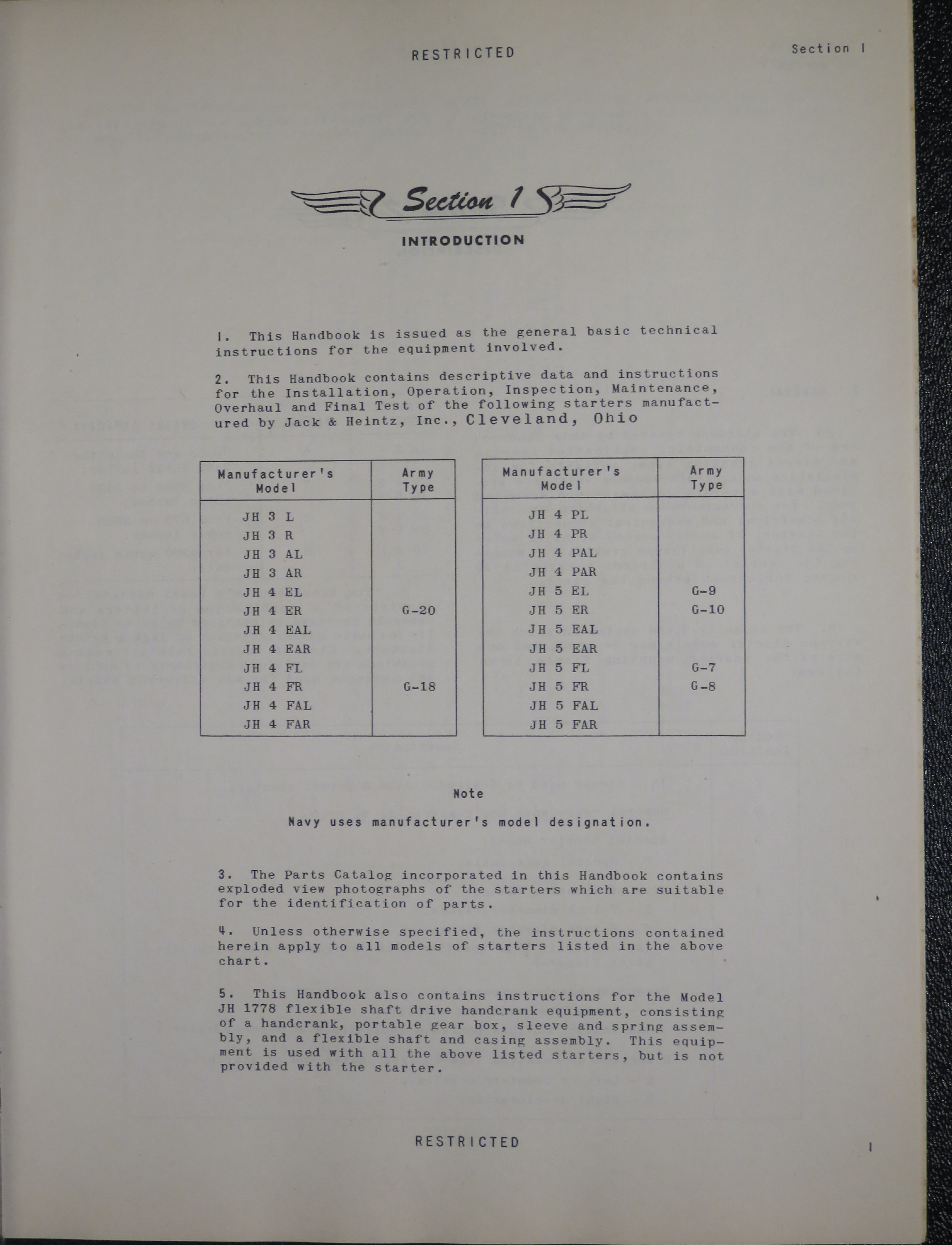 Sample page 7 from AirCorps Library document: Handbook of Instructions with Parts Catalog for Jahco Electric Starters Models JH3, JH4, and JH5 Series
