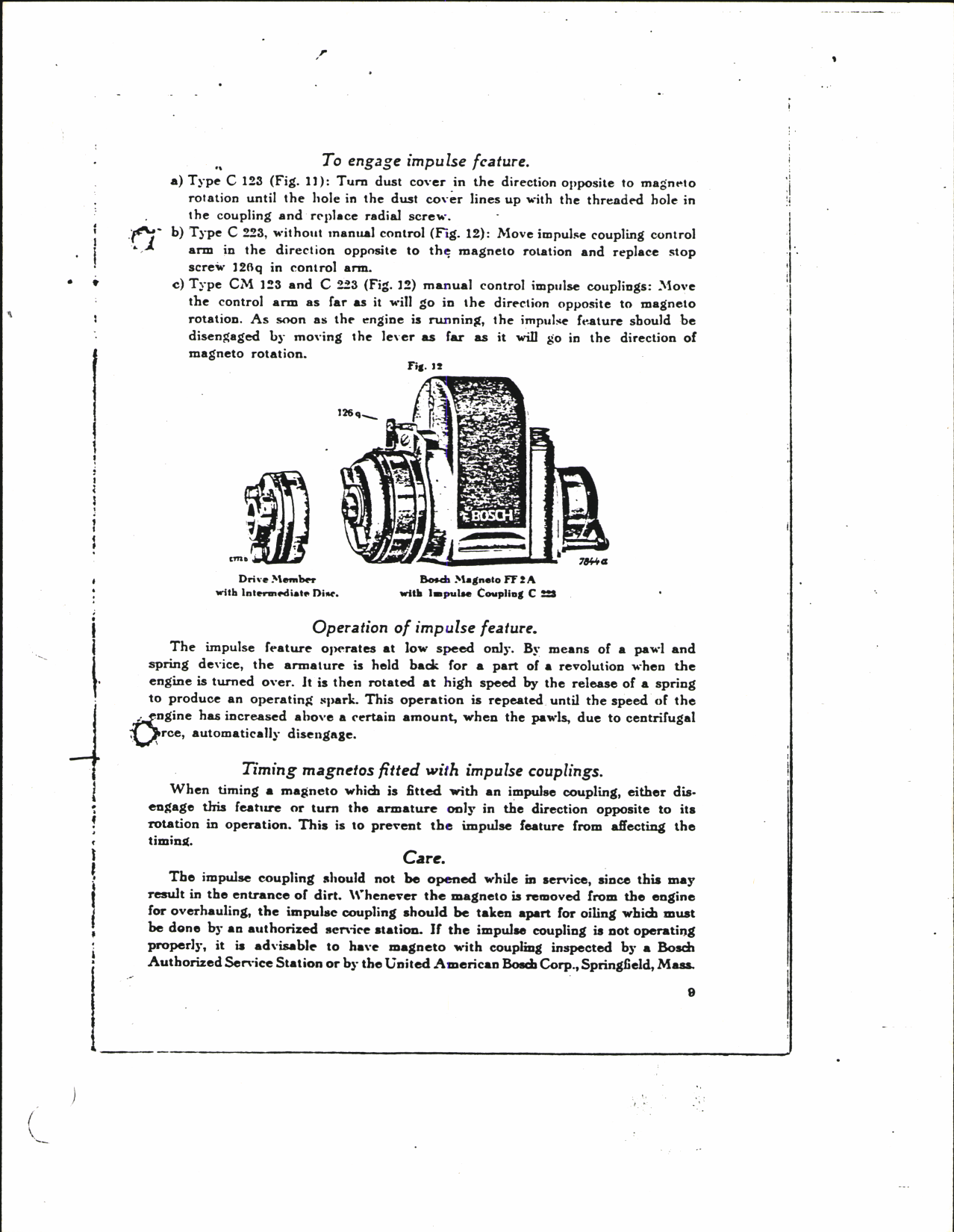 Sample page 7 from AirCorps Library document: Bosch Instruction Book for FF1A, FF2A, and FFVA Magnetos, Impulse Couplings C-123, CM-123, and C-223