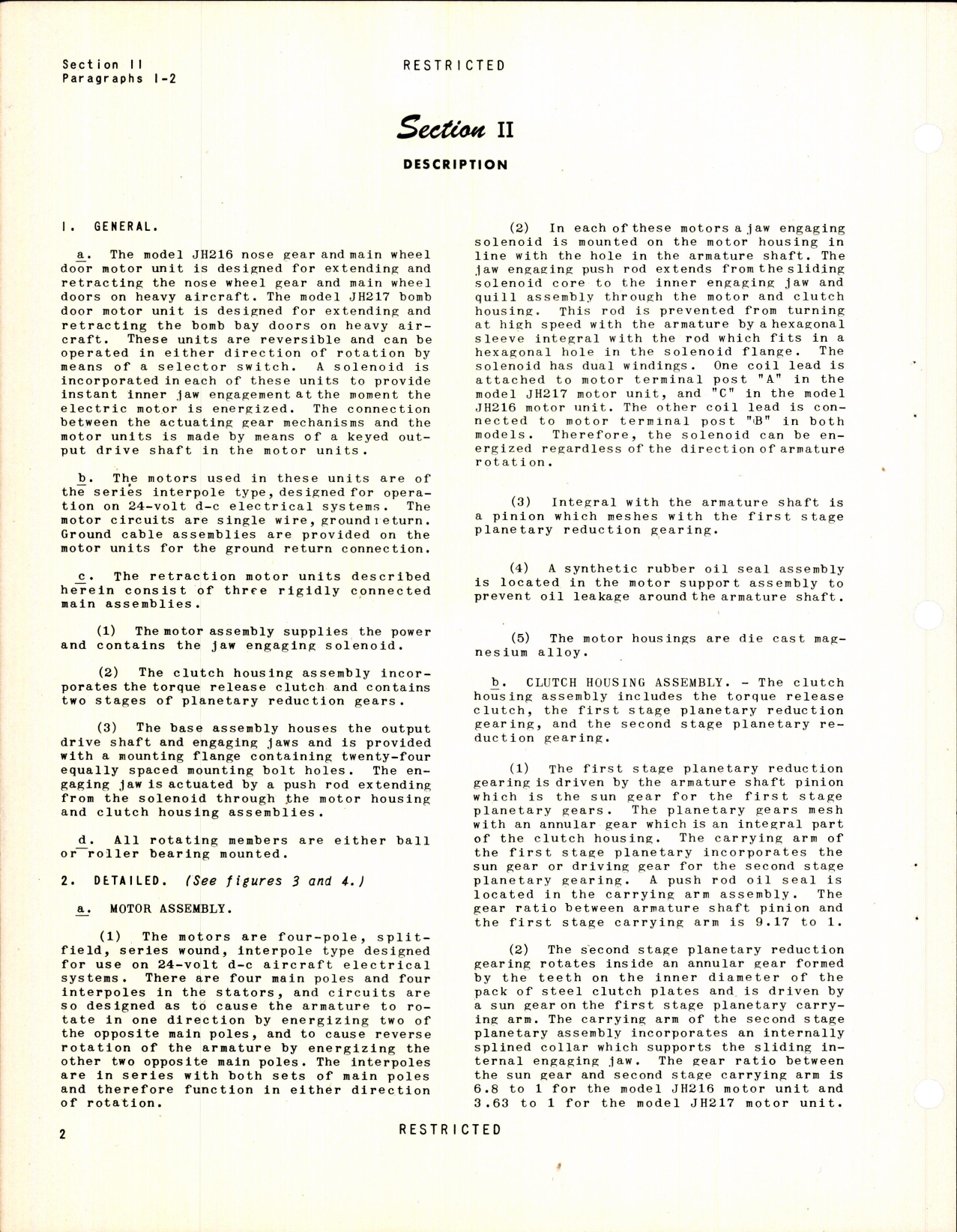 Sample page 8 from AirCorps Library document: Handbook of Instructions with Parts Catalog for Jahco Retraction Motor Units Model JH216 and JH217