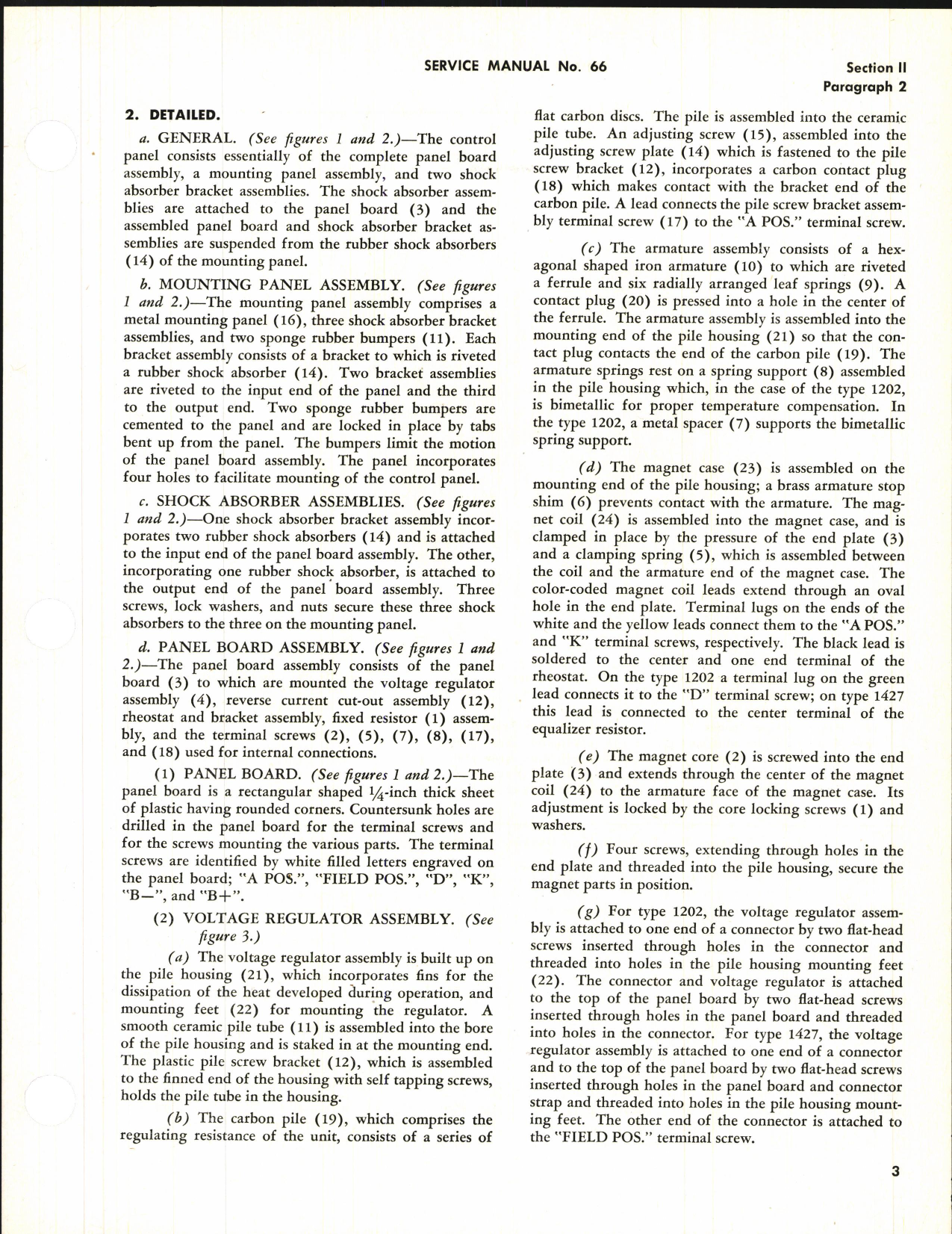 Sample page 7 from AirCorps Library document: Service Manual for D-C Generator Control Panel Type 1202 and 1427, Model 2, Style A